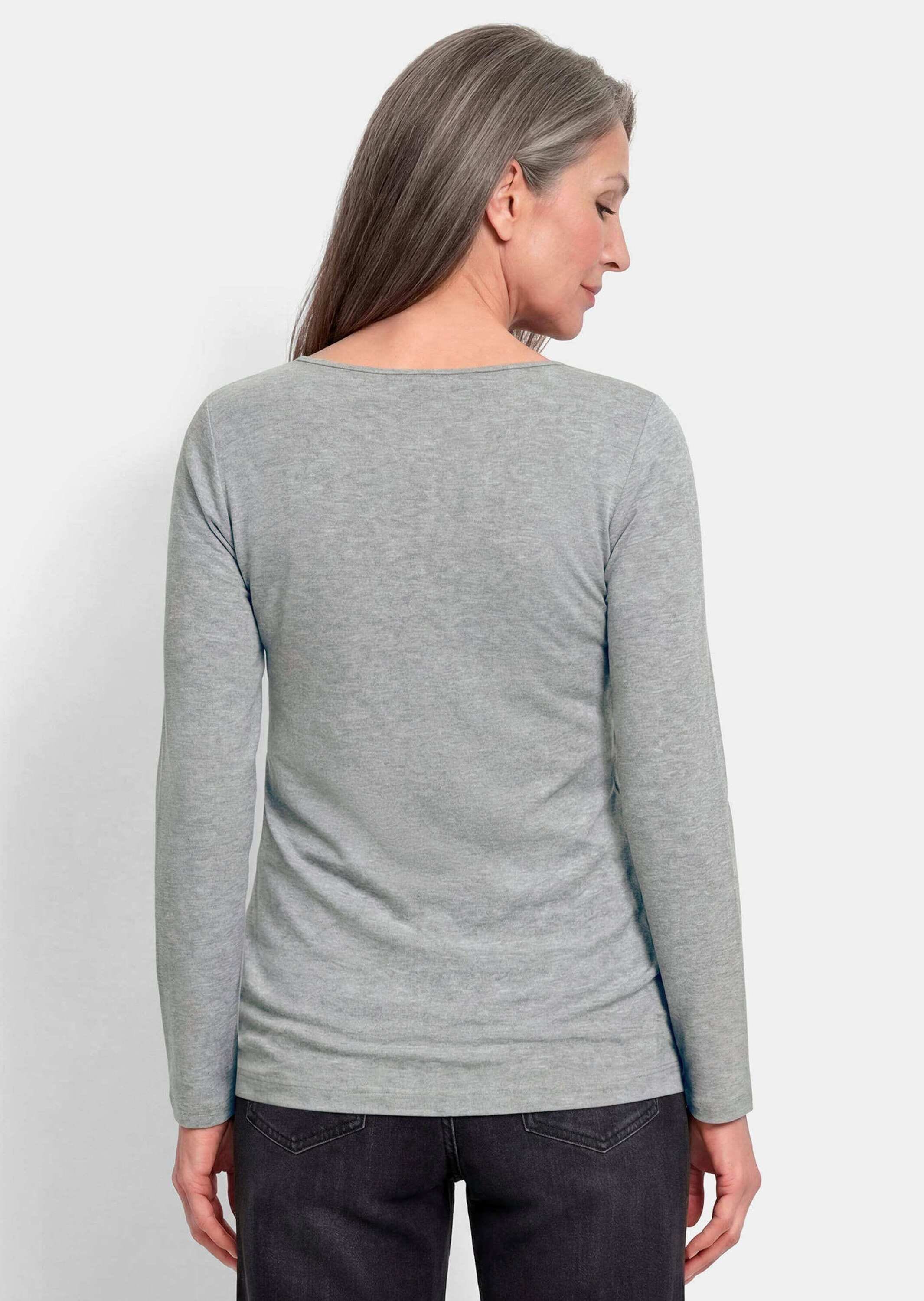 GOLDNER Print-Shirt »Motivshirt mit Glitzersteinen« Zierglitzersteine auf Print
