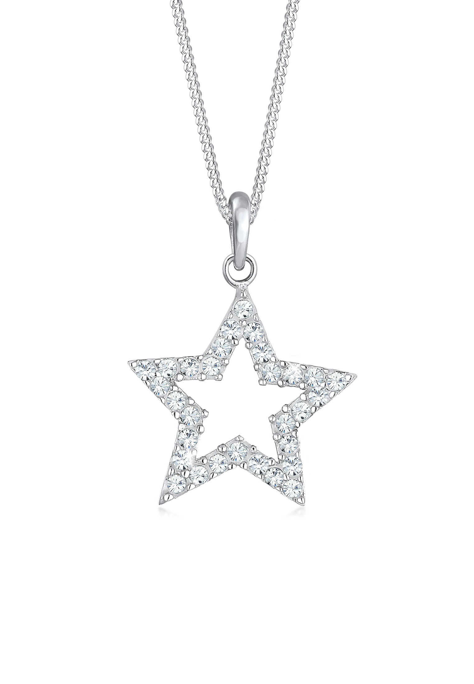 Elli Silberkette »Halskette Stern Astro Kristalle 925 Silber«