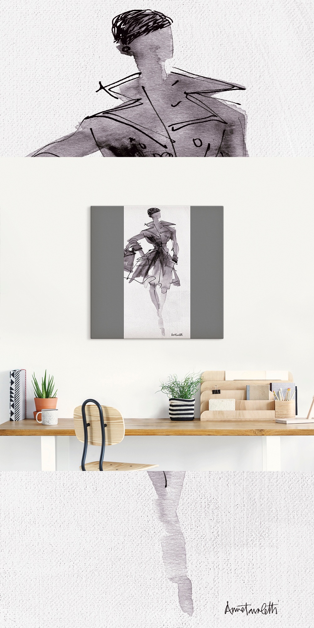 Artland Wandbild »Mode Skizzenbuch VII«, Mode, (1 St.), als Leinwandbild, Poster, Wandaufkleber in verschied. Größen