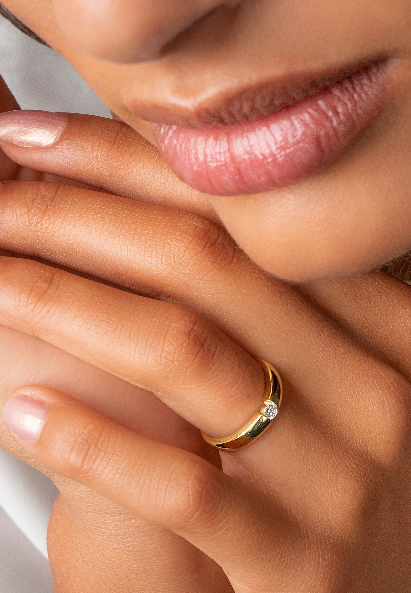 ONE ELEMENT Goldring »Zirkonia Ring aus 333 Gelbgold«