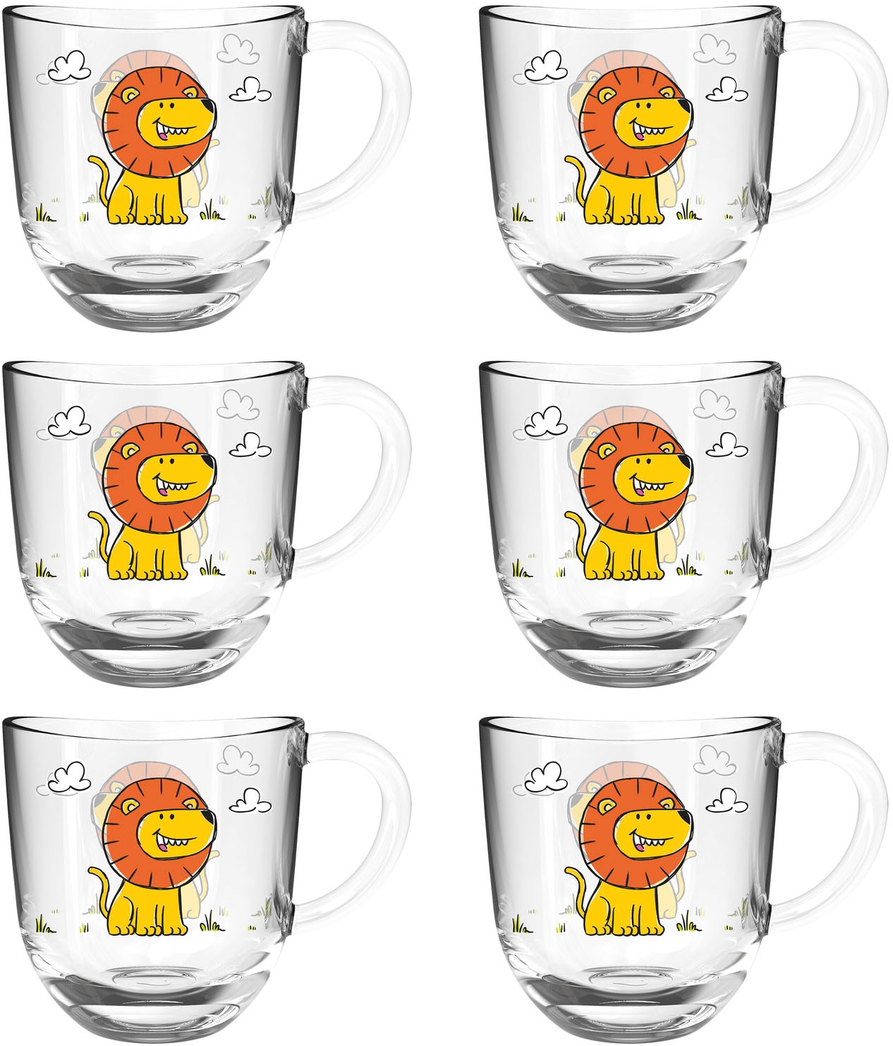 LEONARDO Tasse »BAMBINI Löwe«, (Set, 6 tlg.), 280 ml, 6-teilig