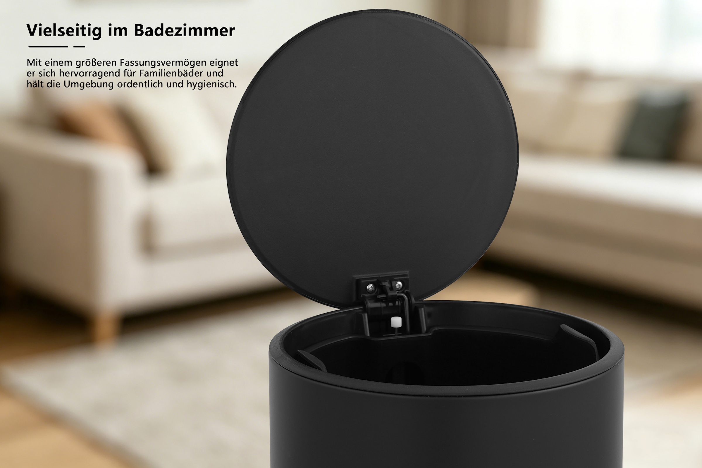 OTTO home Mülleimer »Lennu, Soft Close, versteckter Griff« 1 Behälter moderner Treteimer für Küche oder Bad, Abfalleimer mit Deckel