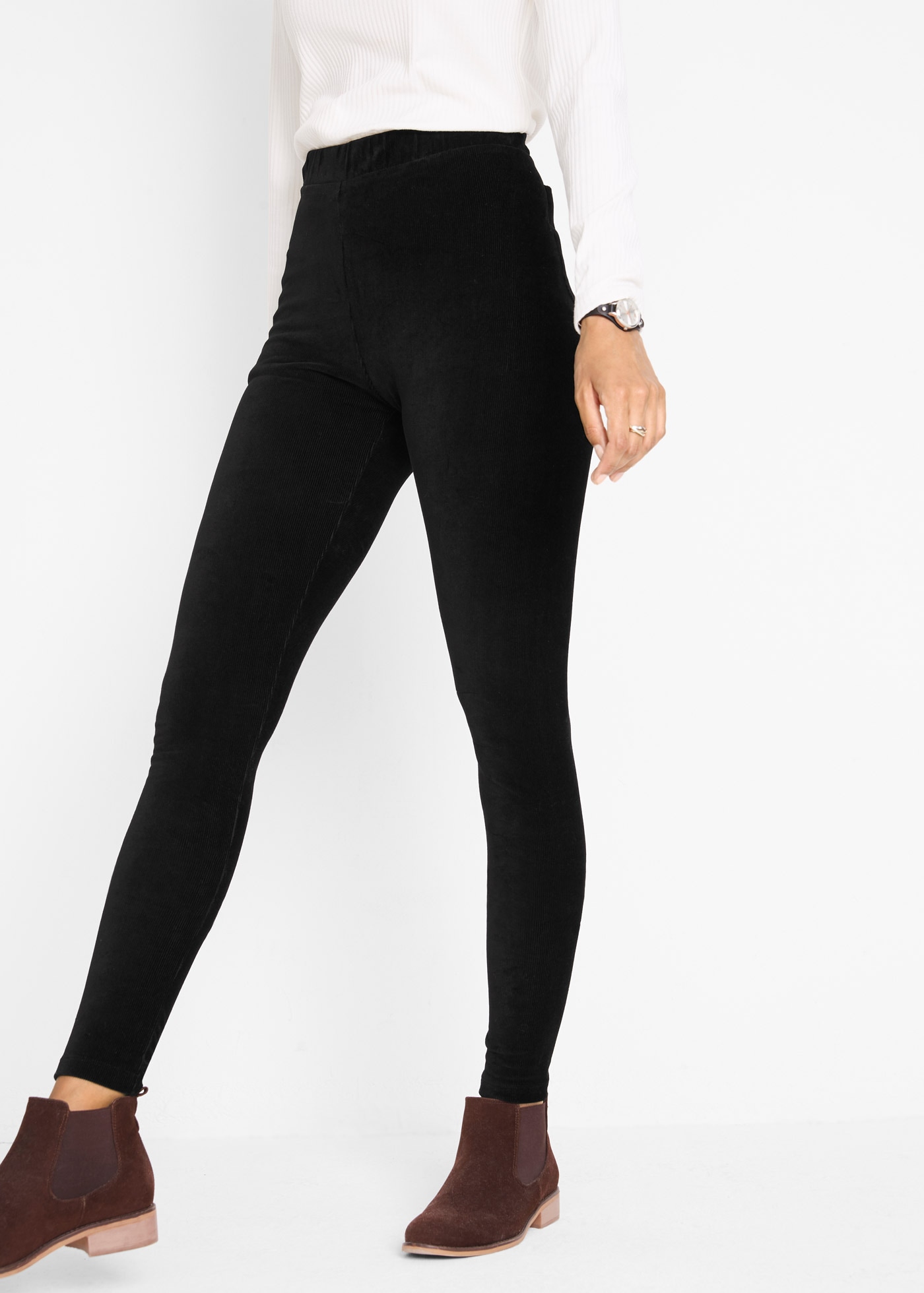 bonprix Leggings »Feincord-Leggings mit breitem Komfortbund«  aus Feincord, mit Elasthan-Anteil, Skinny Fit