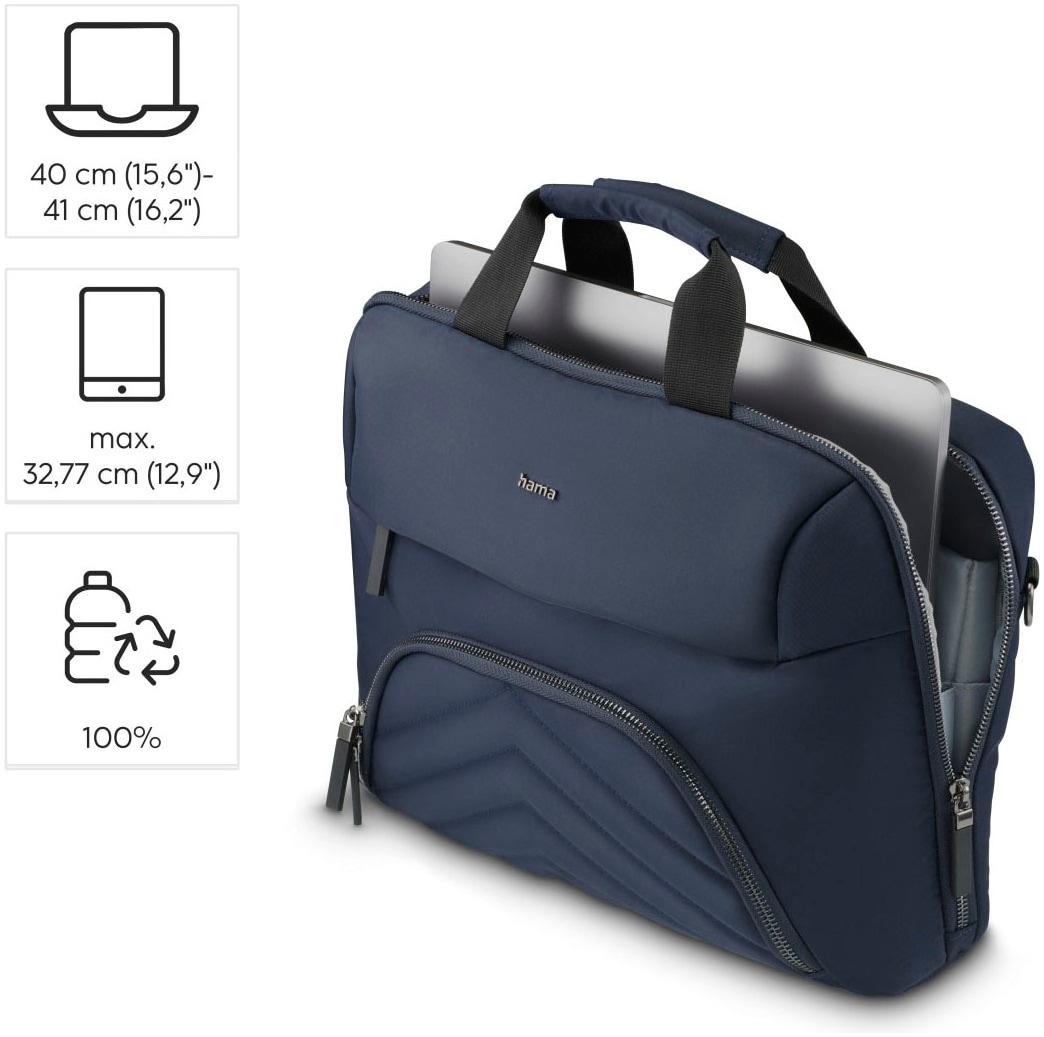 Hama Laptoptasche »Laptoptasche für 15,6" - 16,2" (Tragegurt, Tabletfach, 3 extra Fächer)«, Universell, nachhaltig, umweltbewusst