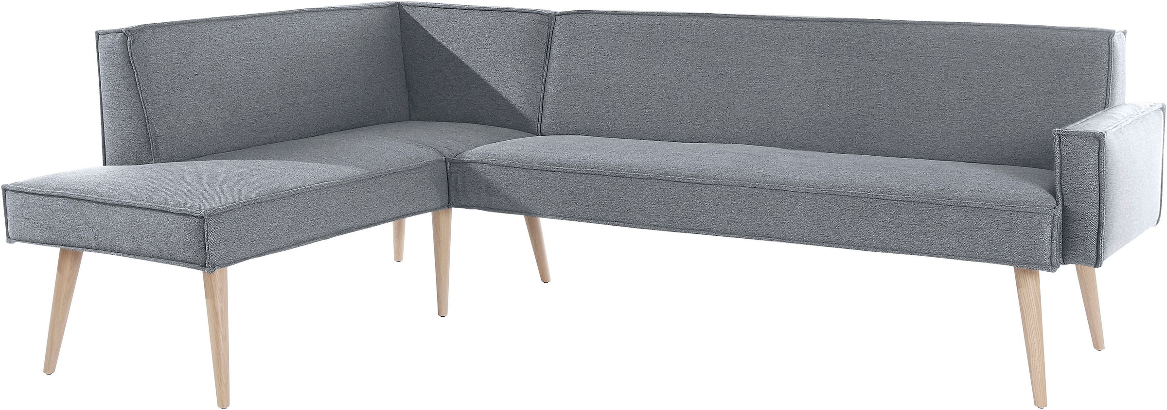 exxpo - sofa fashion Eckbank »Lungo, moderne Kedernaht, bequem und elegant, hoher Holzfuß«, hochwertige Detailverarbeitung, frei im Raum stellbar