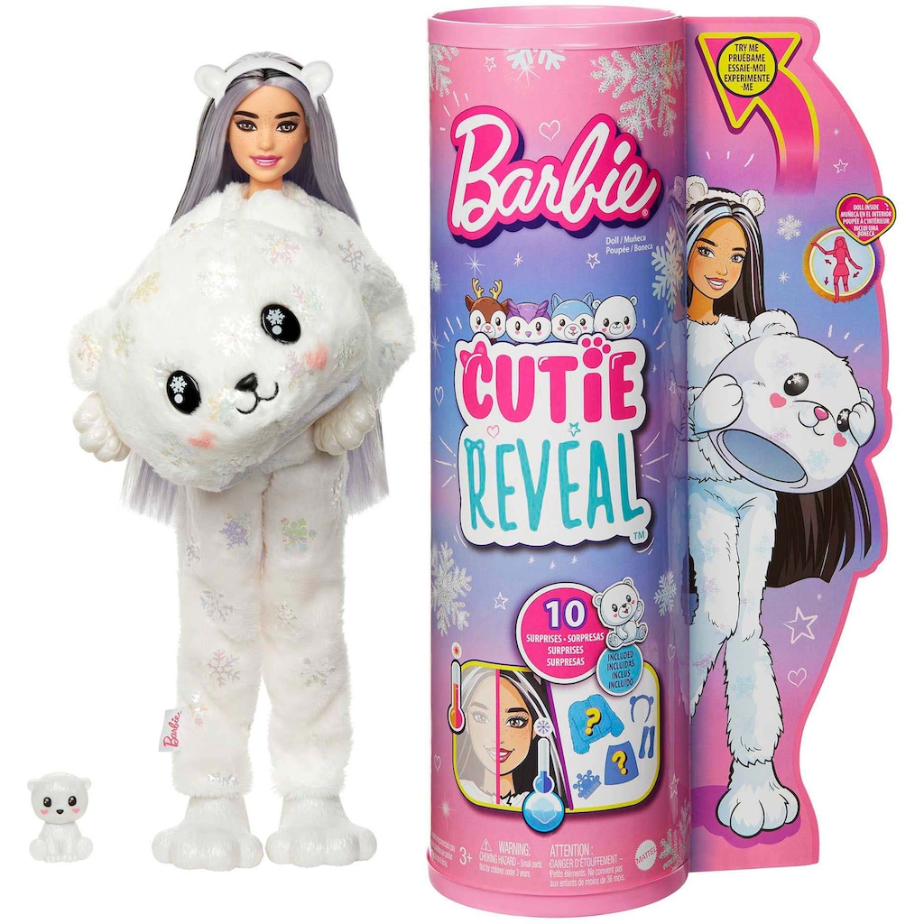 Barbie Anziehpuppe »Cutie Reveal Winter Sparkle Series, Polar Bear«