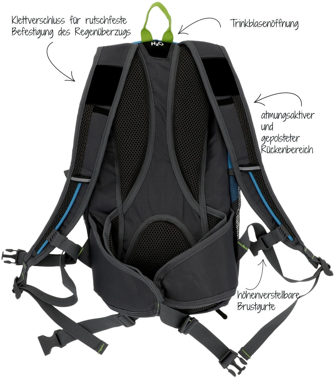 FISCHER Fahrrad Fahrradrucksack »Rucksack mit Helmnetz«, mit Helmnetz