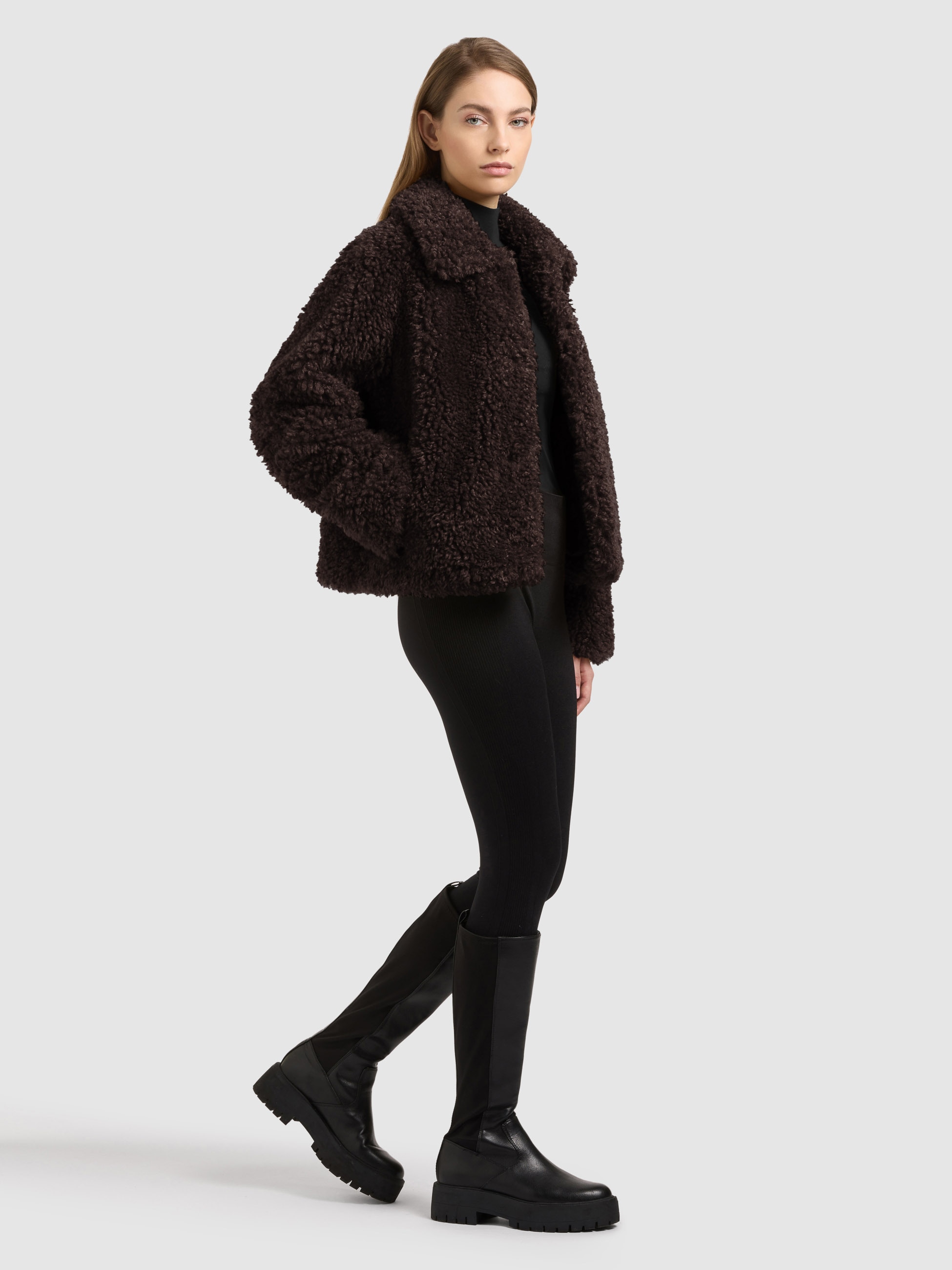 khujo Fellimitatjacke »CHAYA« 4-Knopf-Leiste