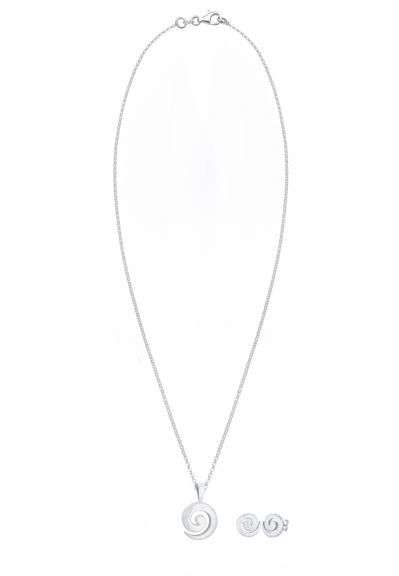Nenalina Ohrring und Ketten Set »Schmuckset Spirale Basic Geo Halskette Ohrstecker 925 Silber« ()