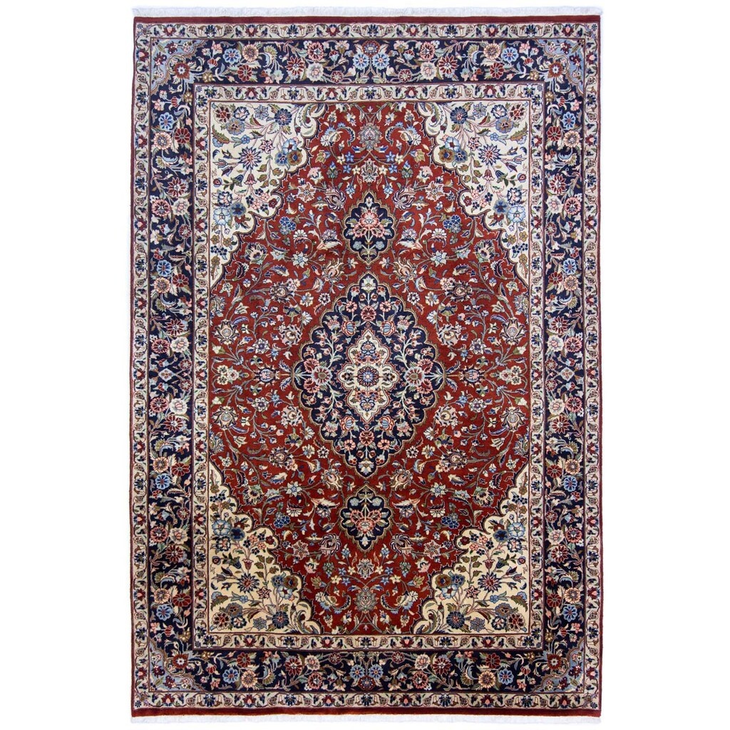 morgenland Wollteppich »Sarough Medaillon Rosso scuro 300 x 202 cm«, rechteckig