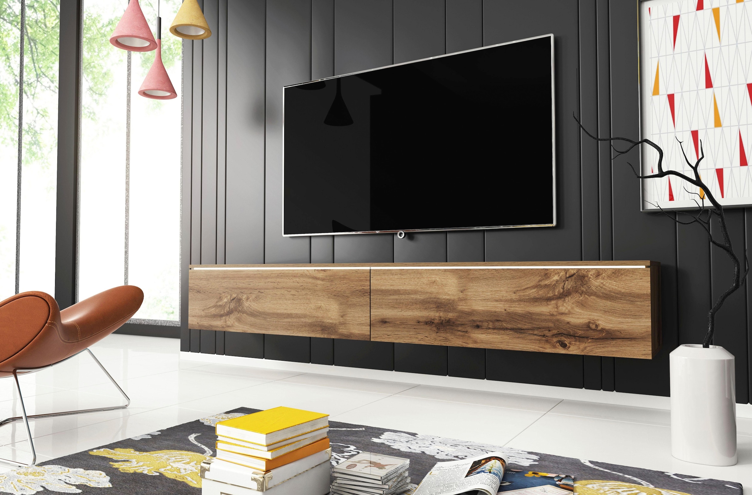 TV-Lowboard aus Holz