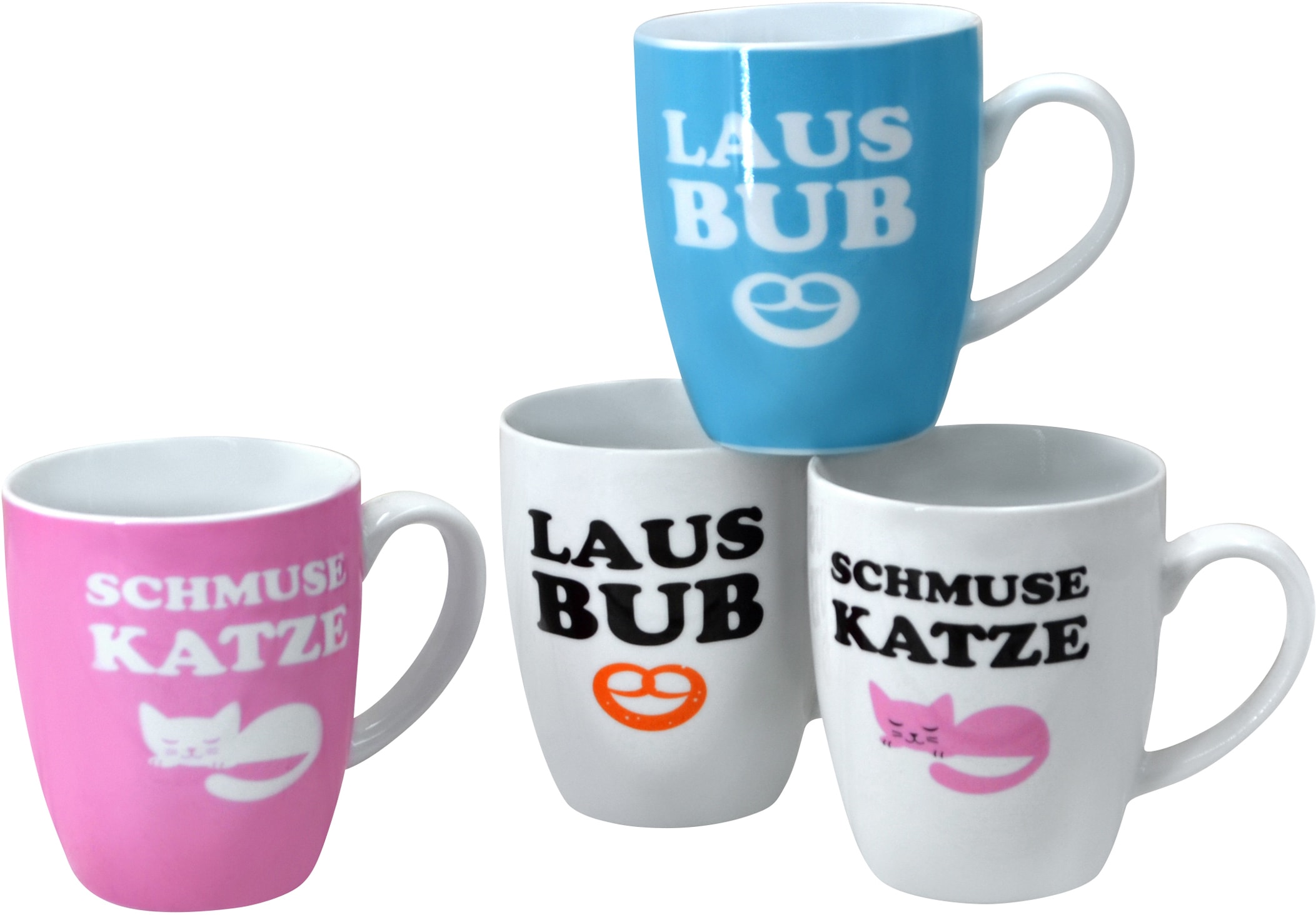 Retsch Arzberg Becher »Schmusekatze & Lausbub« 4-teilig