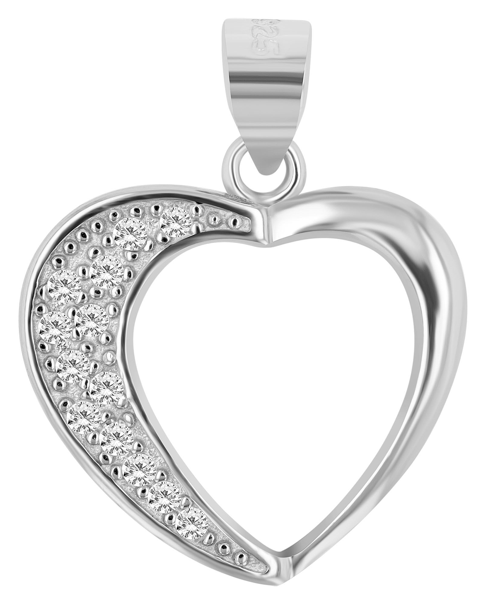Adelia´s Kettenanhänger »Damen Anhänger ¿ Herzanhänger aus 925 Silber mit Zirkonia«