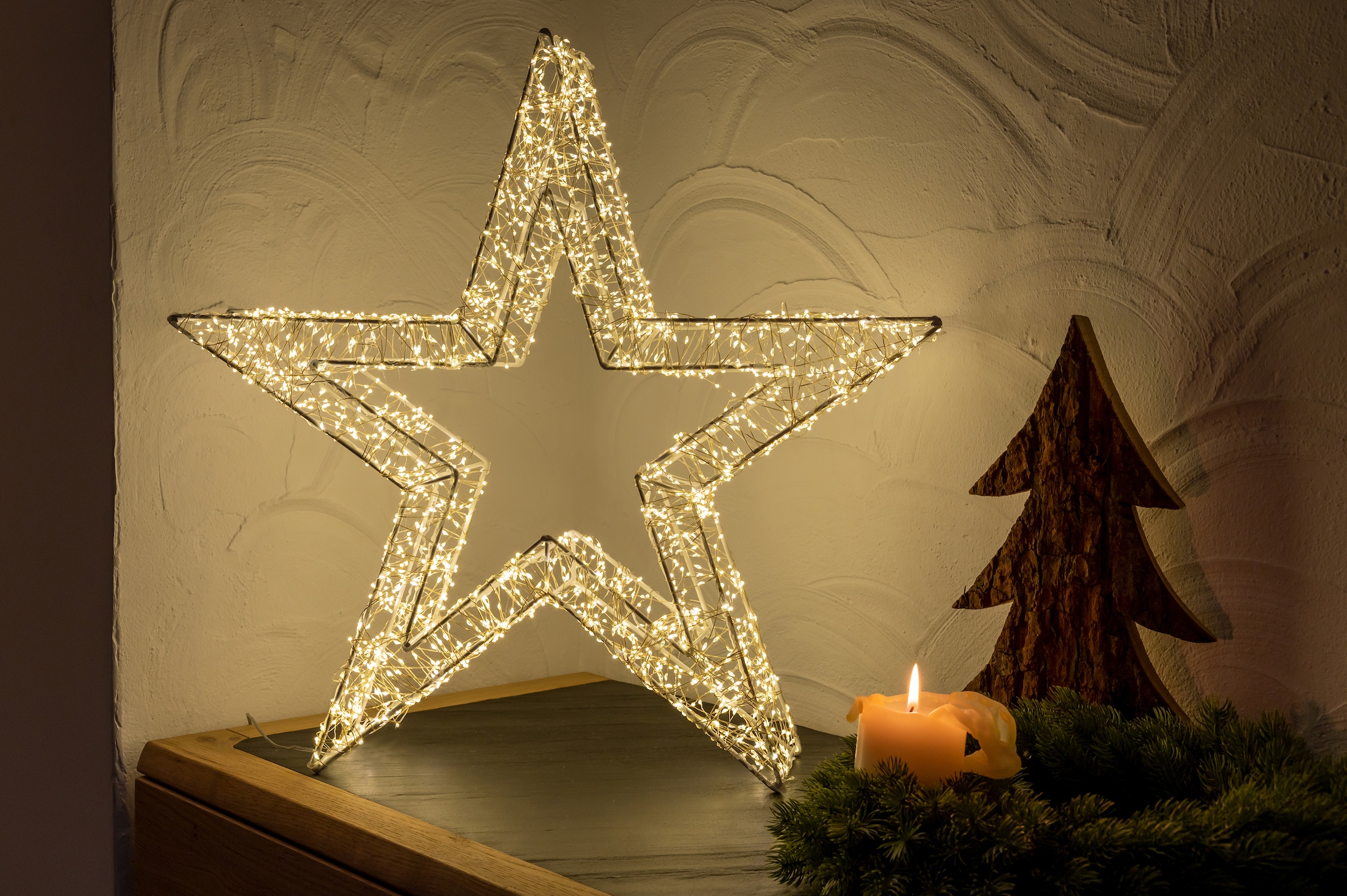 Star-Max LED Stern »Weihnachtsstern, Weihnachtsdeko aussen«, 2400 flammig-flammig, stromsparende LED