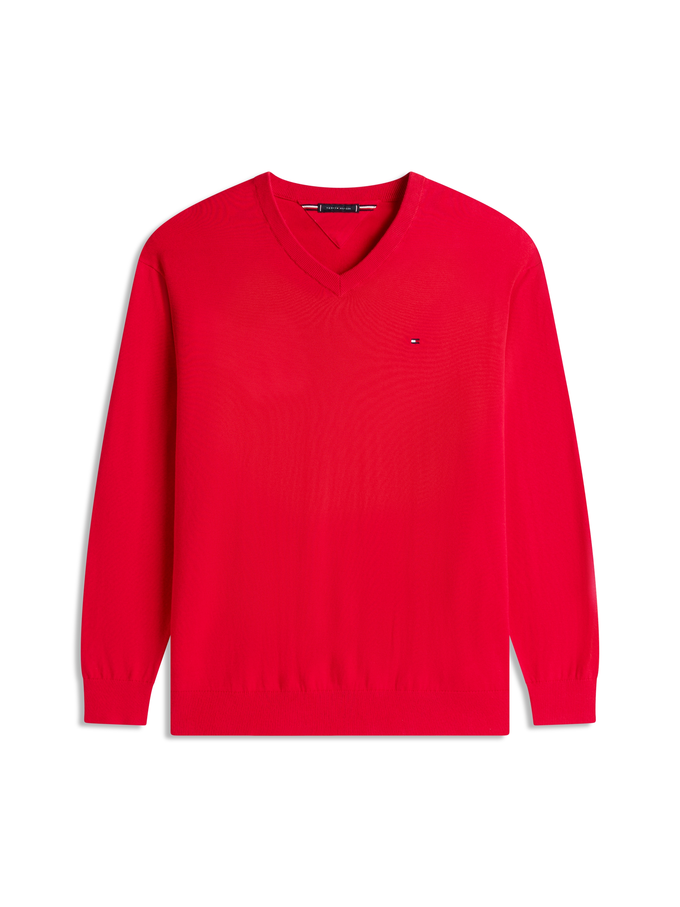 Tommy Hilfiger Big & Tall V-Ausschnitt-Pullover »BT-ESSENTIAL COTTON« Rippbündchen am Ärmel, Saum und Ausschnitt,  Große Größen, normale Passform