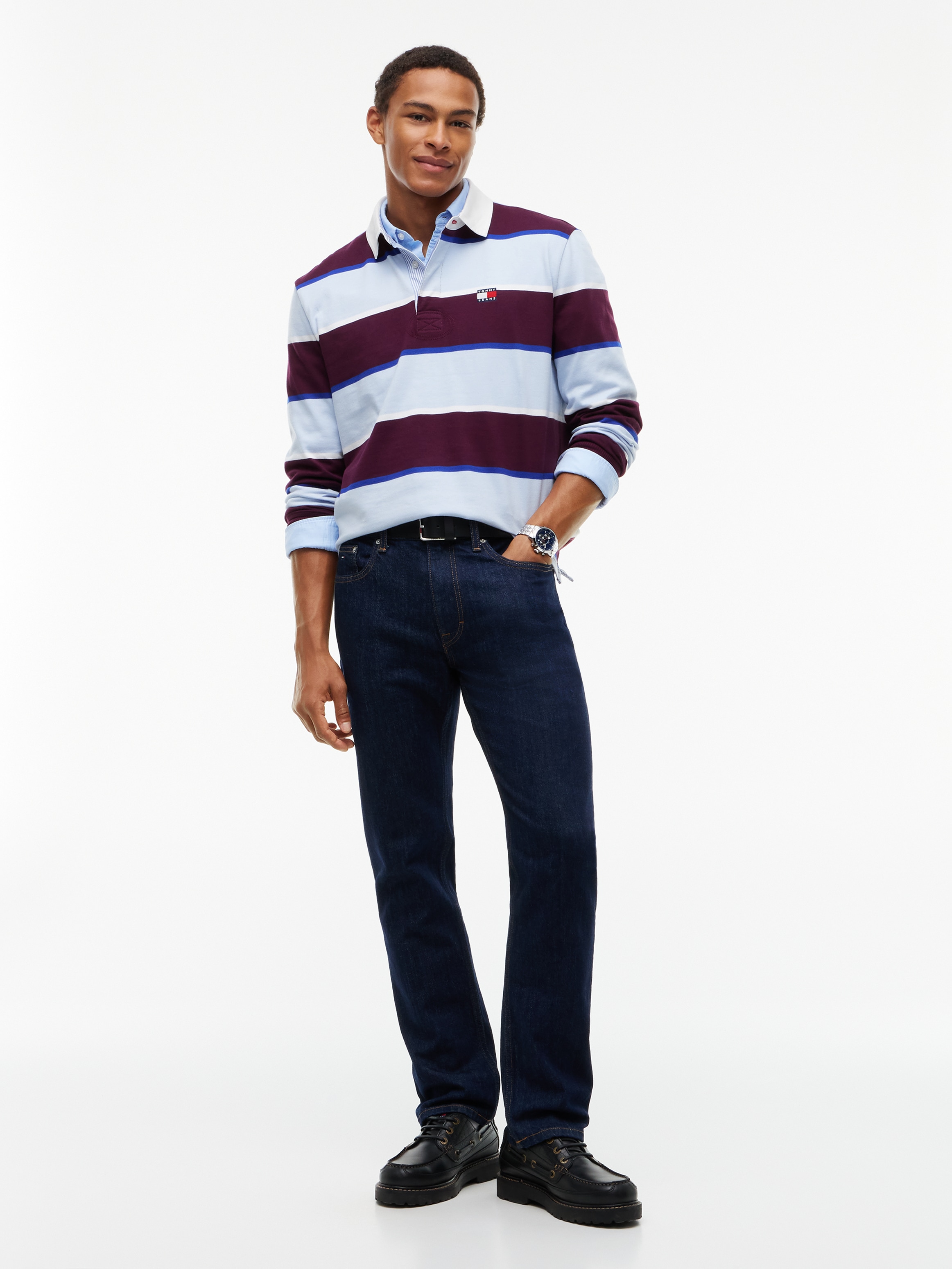 Tommy Jeans Rugbyshirt »TJM STRIPED RUGBY« Relaxed Fit mit Tommy-Badge