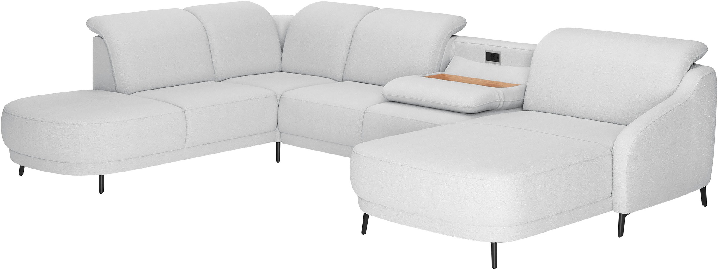sit&more Wohnlandschaft »Blues U-Form«, inkl. Kopfteilverstellung, wahlweise mit Klapptisch und USB