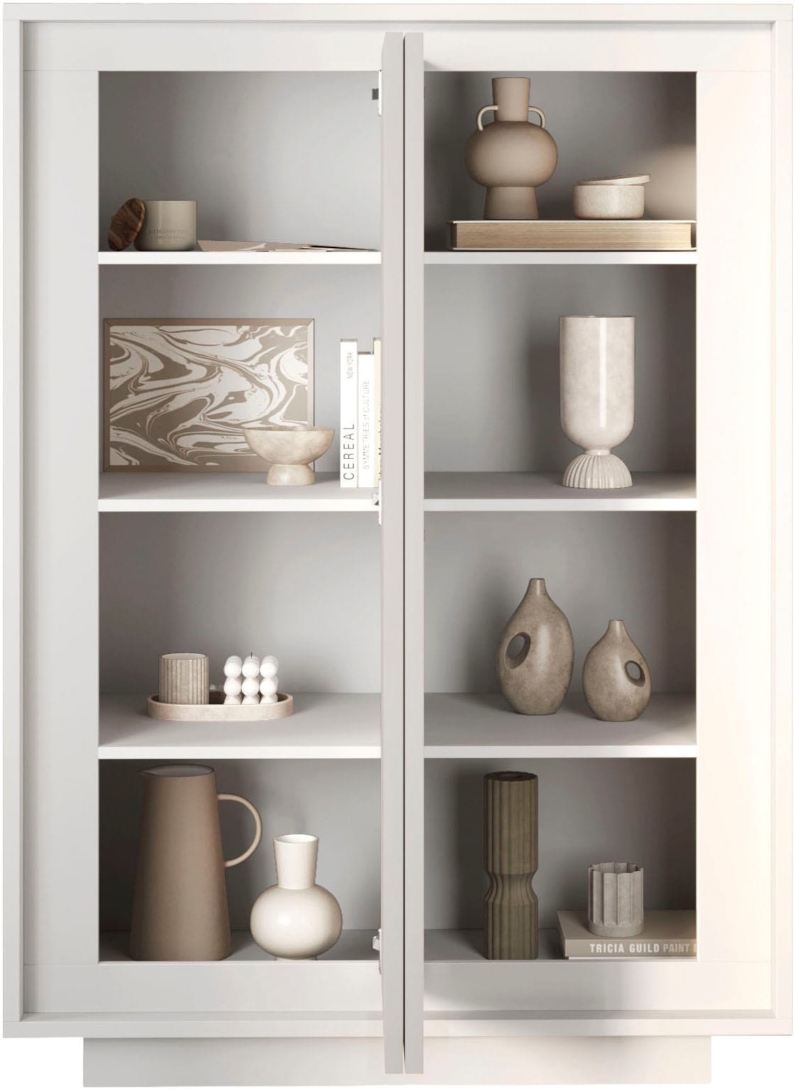 Home affaire Highboard »Sky, B/H 106/171 cm, Stauraumschrank/Hochkommode, 2 Türen« Softclosing, Korpus & Front 22 mm stark, Rahmen-Optik