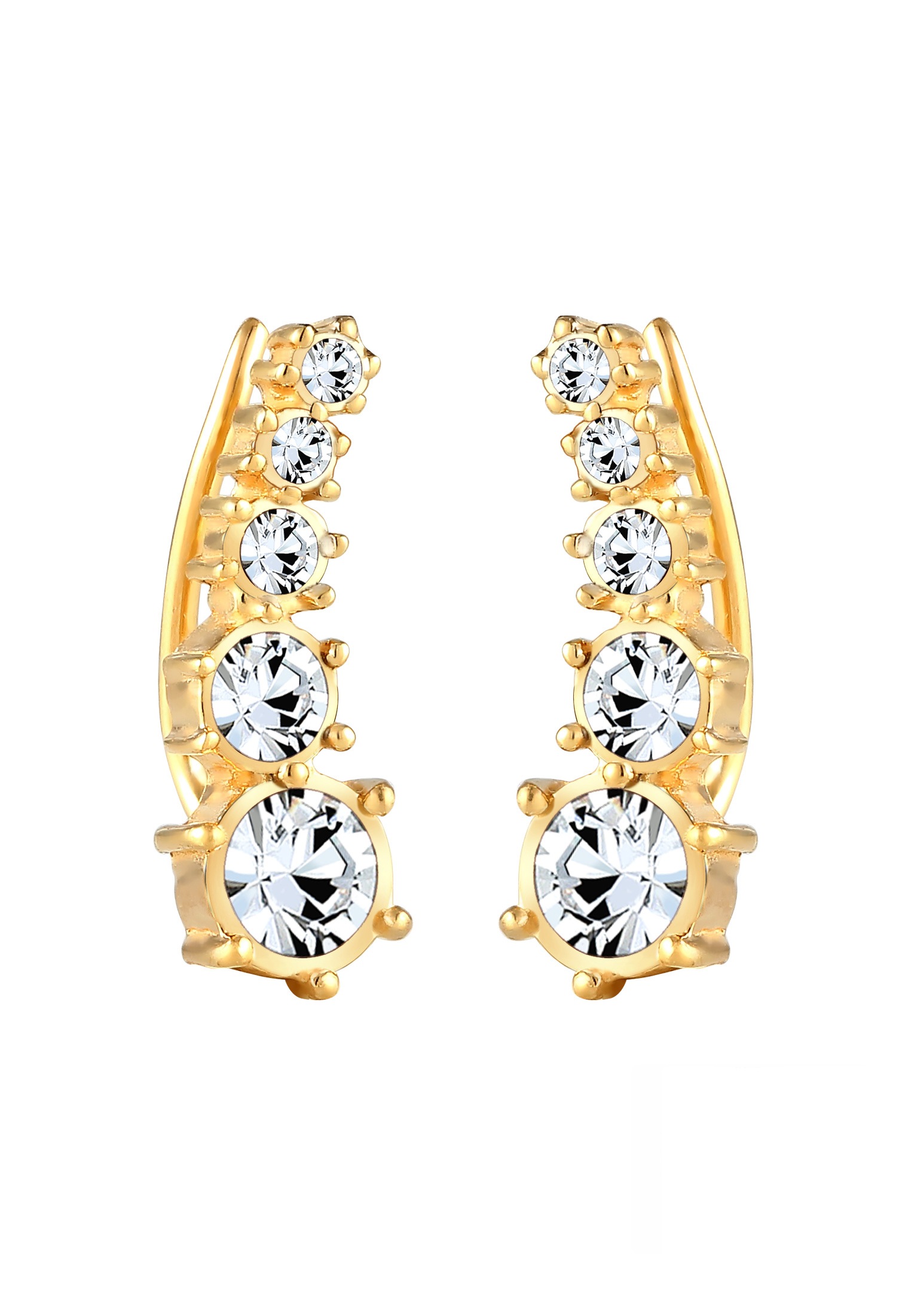 Elli Paar Ohrstecker »Ohrringe Earcuff Klassik 925 Silber, mit Kristallen von Swarovski®«