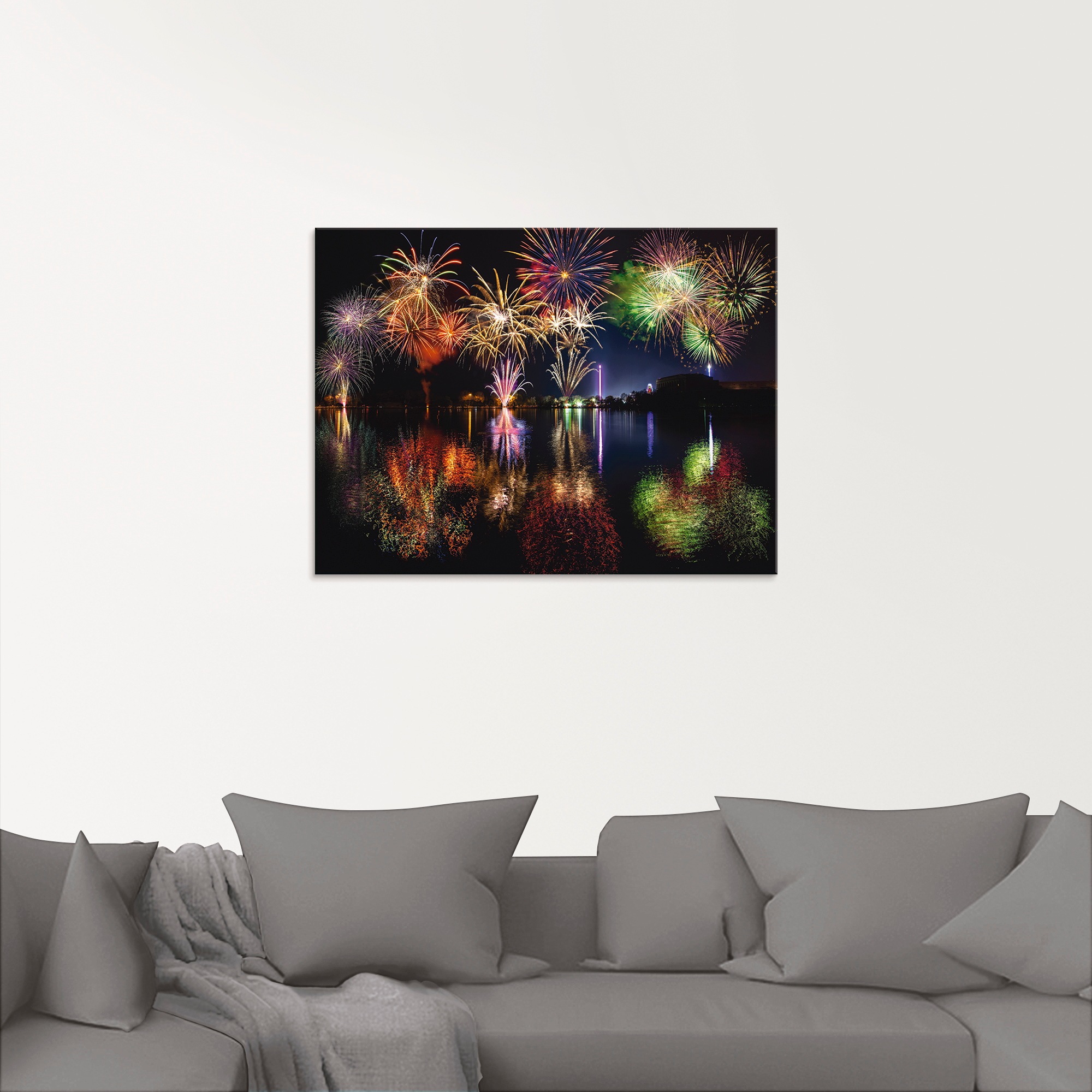 Artland Glasbild »Abschlussfeuerwerk Volksfest Nürnberg«, Deutschland, (1 St.)