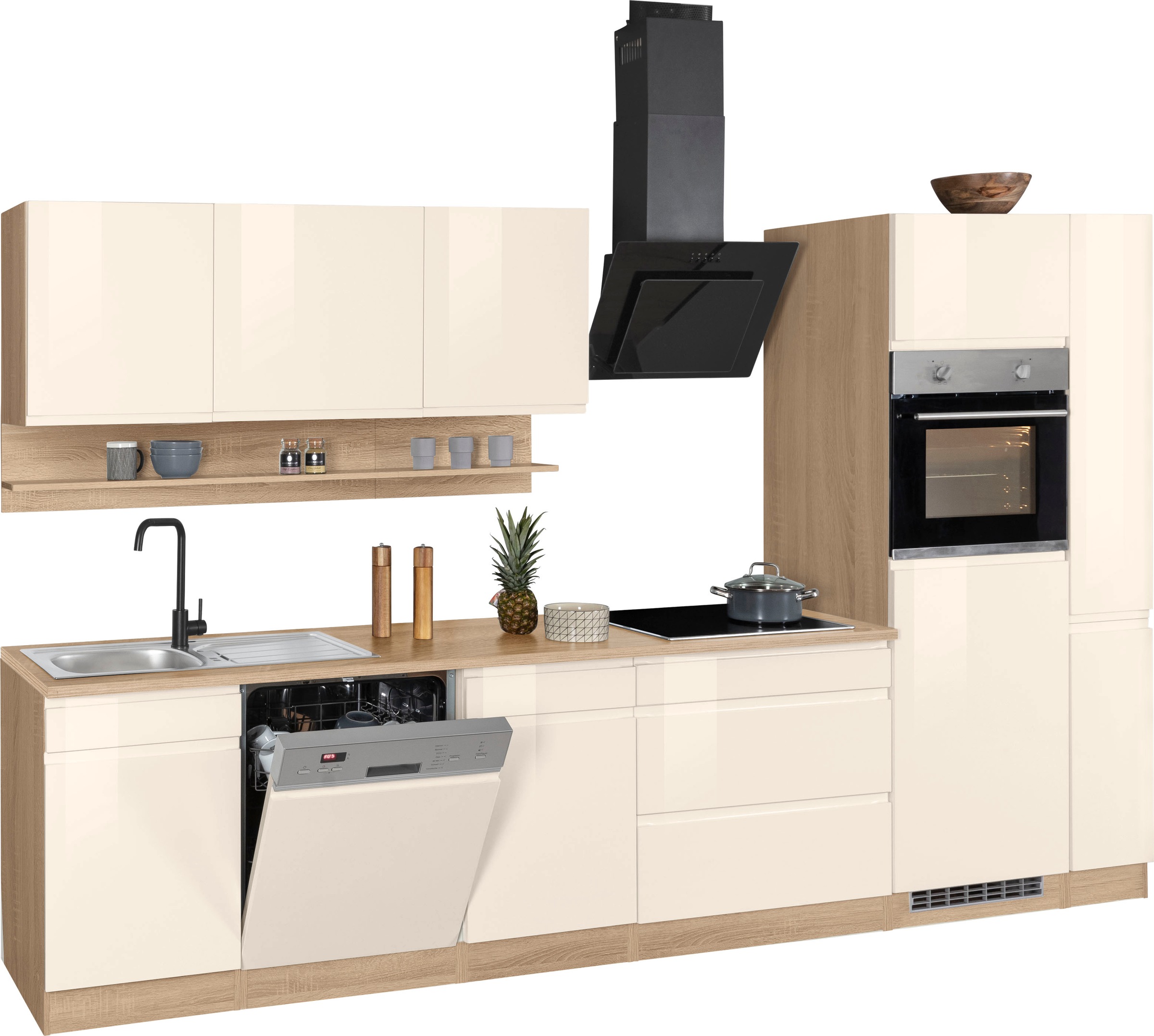 KOCHSTATION Küchenzeile »KS-Virginia«, Breite 330 cm, ohne E-Geräte