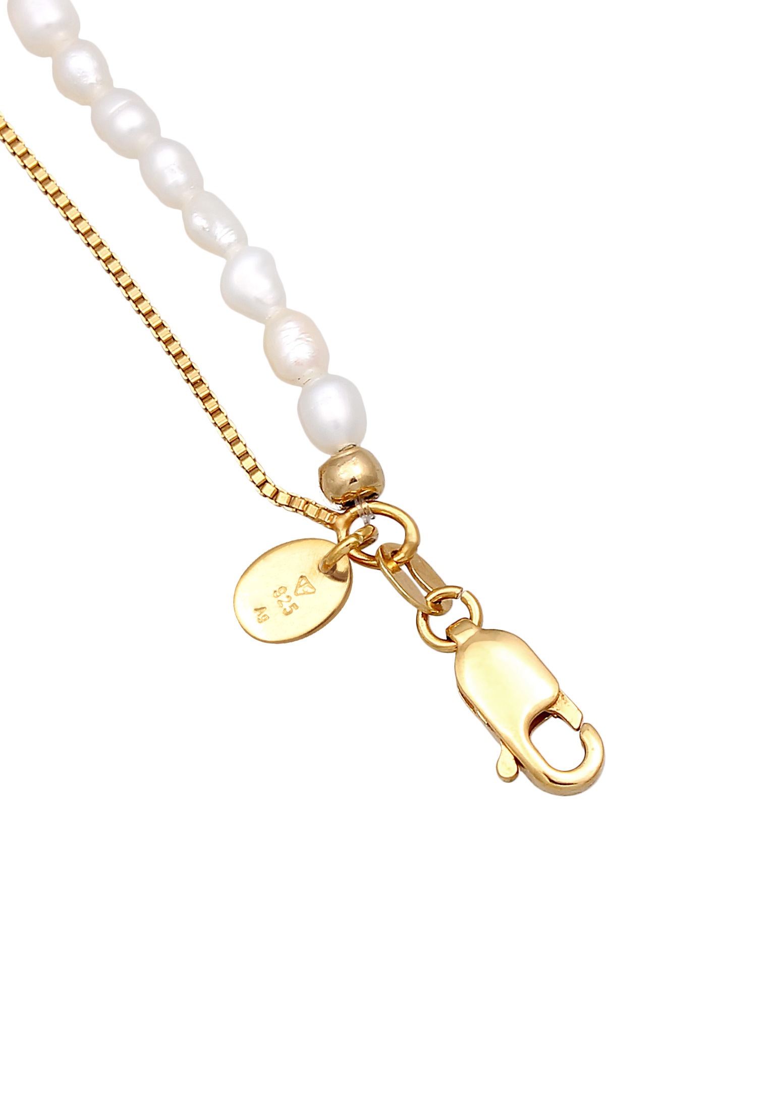 Elli Premium Silberkette »Halskette Choker Layer Sonne Süßwasserperlen 925 Silber«