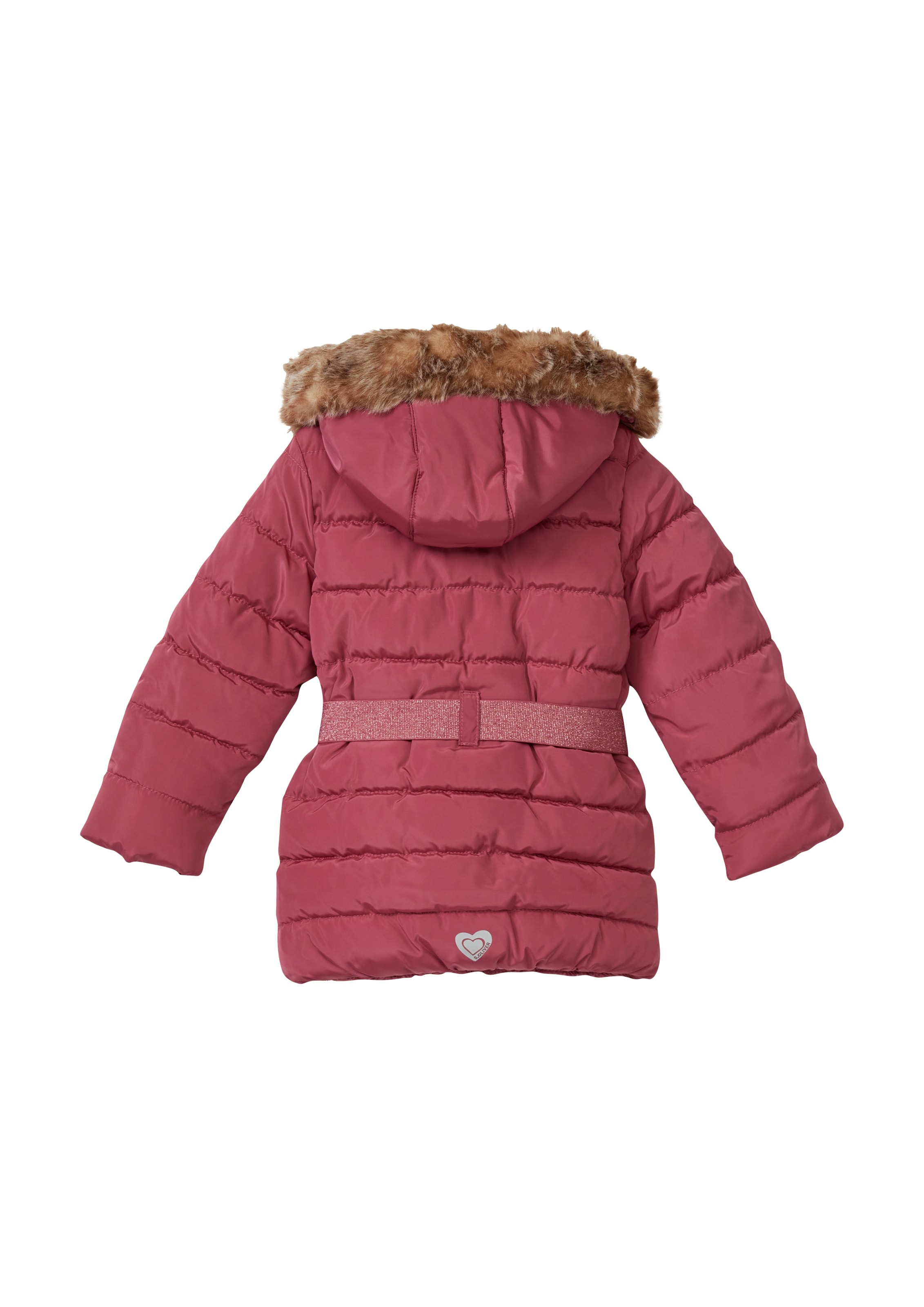 s.Oliver Junior Steppjacke, mit Kapuze, mit Glitzergürtel und abnehmbarer Kapuze