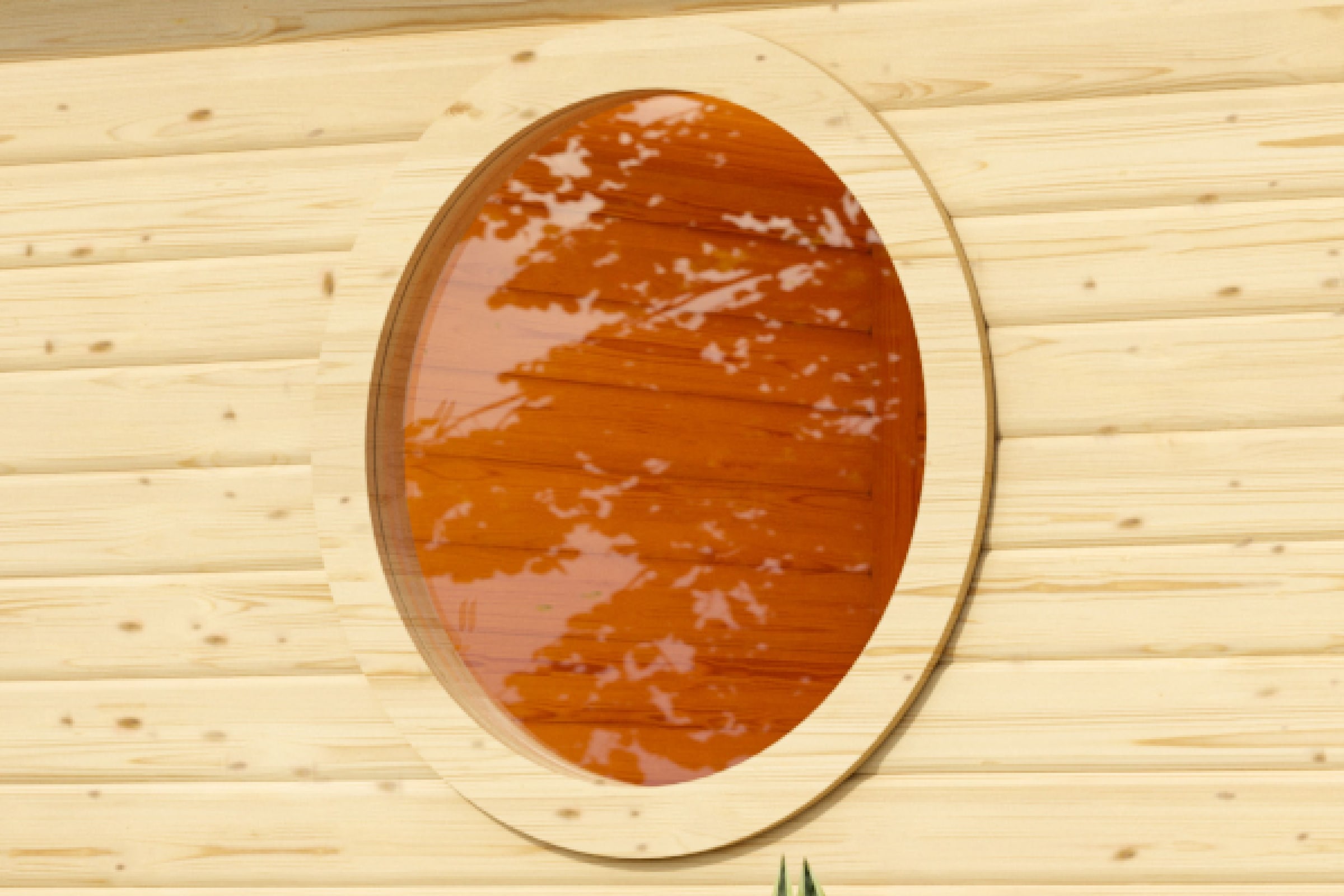 Karibu Saunafenster »rund, Klarglas« für natürliches Licht im Saunainnenraum