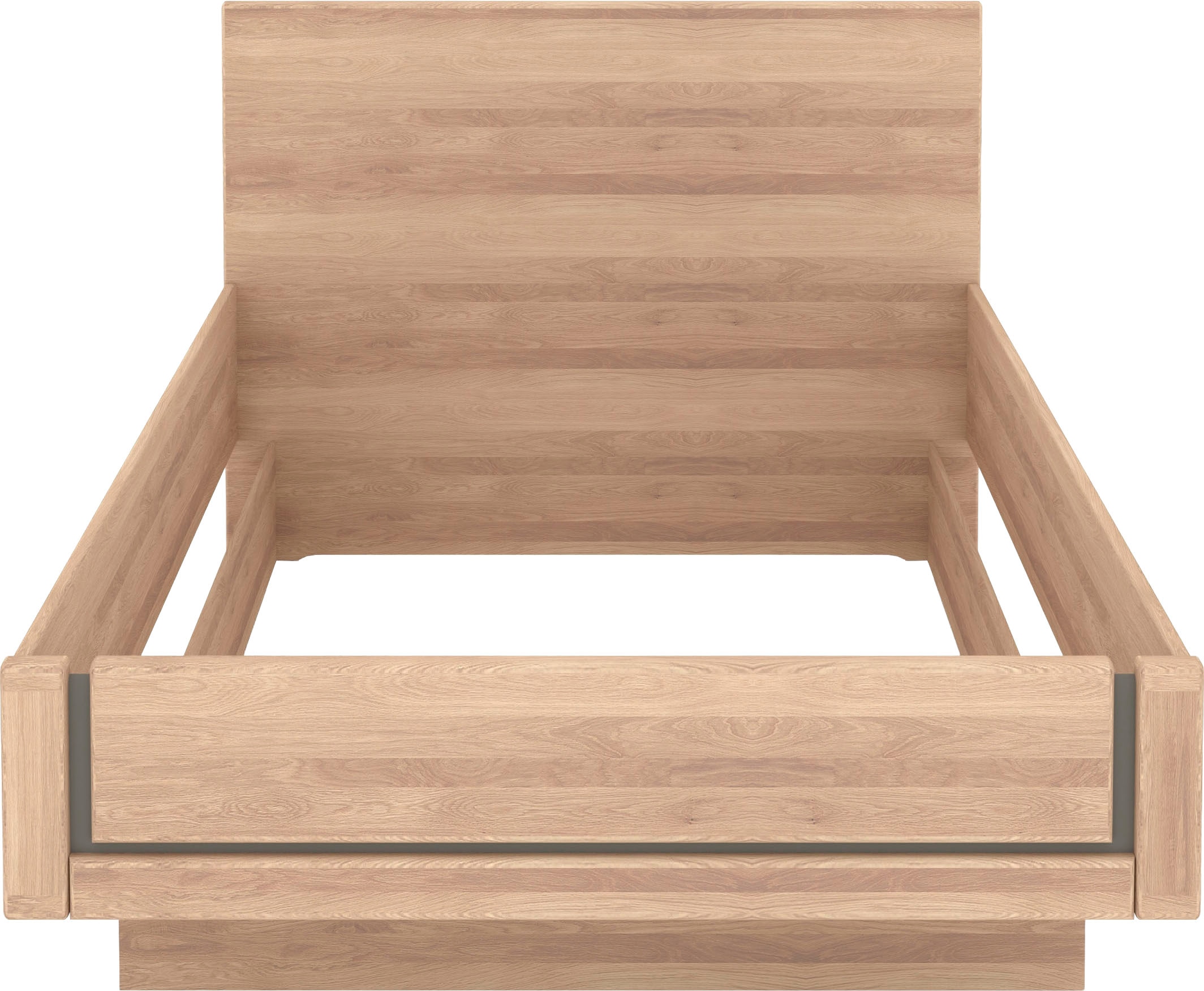 Musterring Holzbett »Sorrent, Bettgestell, Bettrahmen, teilmassiv Eiche«, (MADE IN GERMANY), Eiche teilmassiv, Liegehöhenverstellung, in schwebender Optik