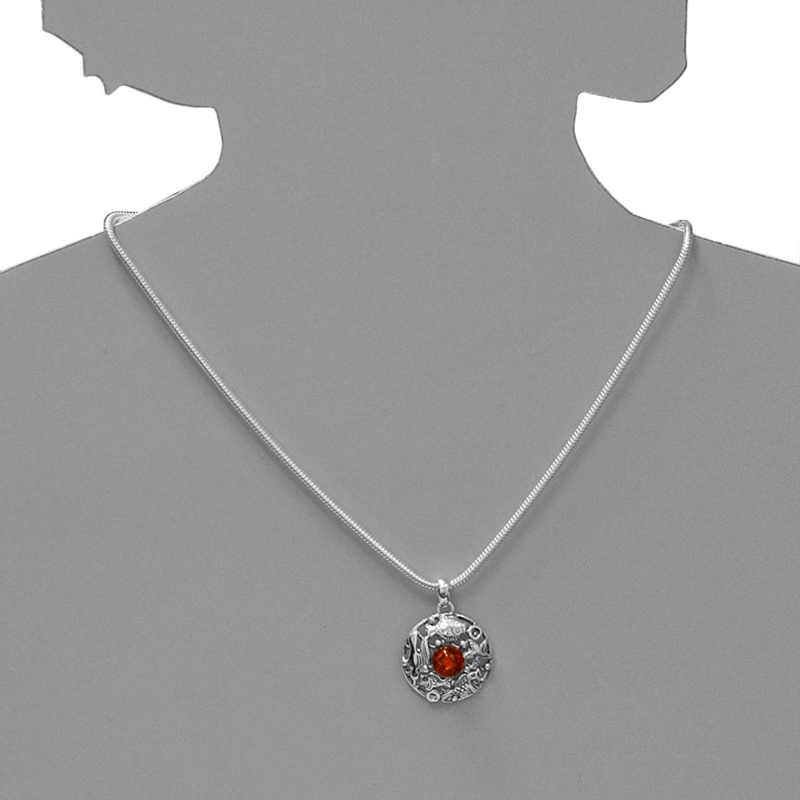 OSTSEE-SCHMUCK Kettenanhänger »- Fischland 34x24 mm - Silber 925/000 - Bernstein«