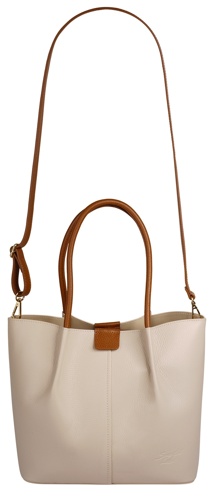 Samantha Look Henkeltasche echt Leder, Made in Italy