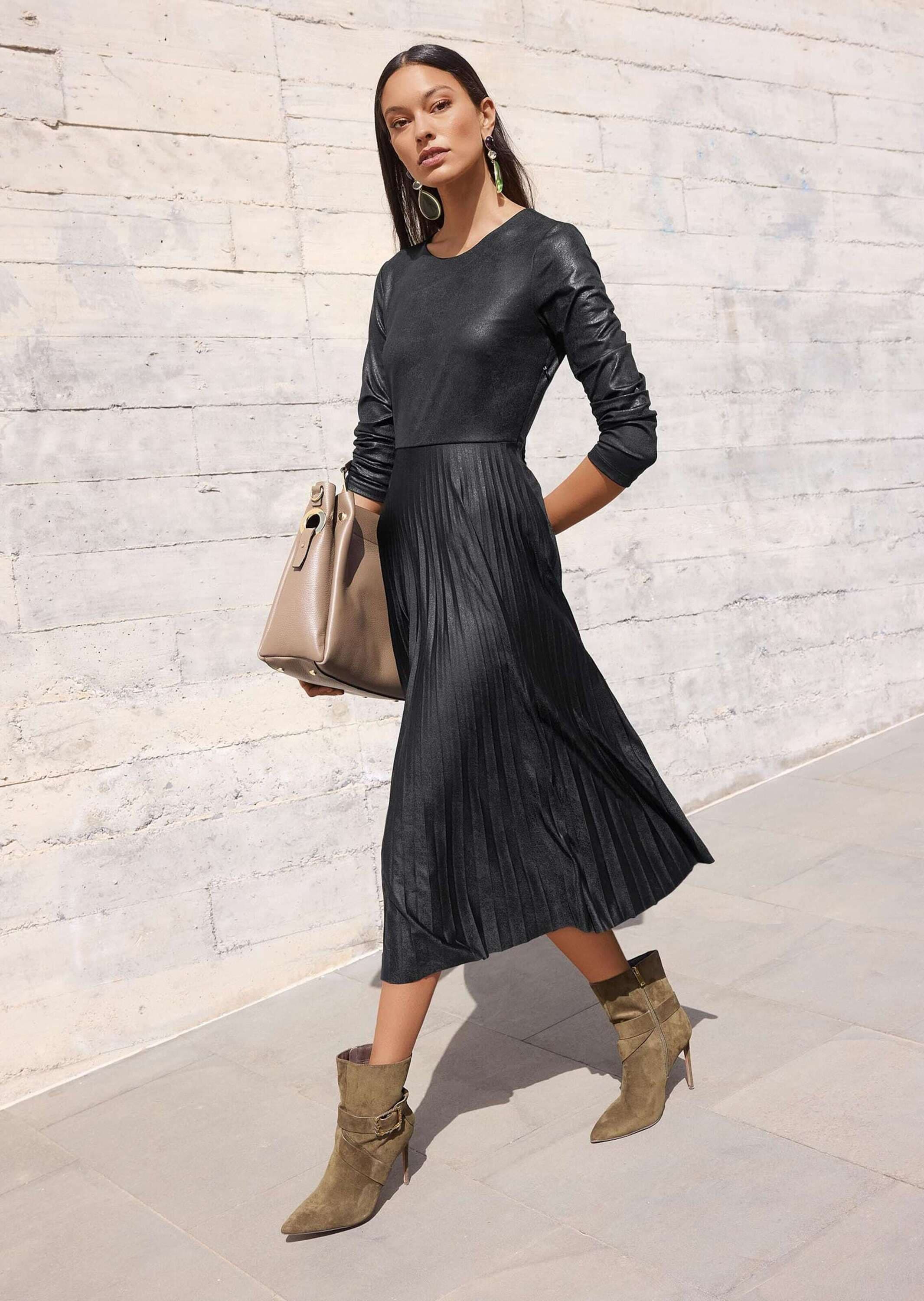 MADELEINE Midikleid »Kleid Jerseykleid mit Plisseerock« Ohne Tasche