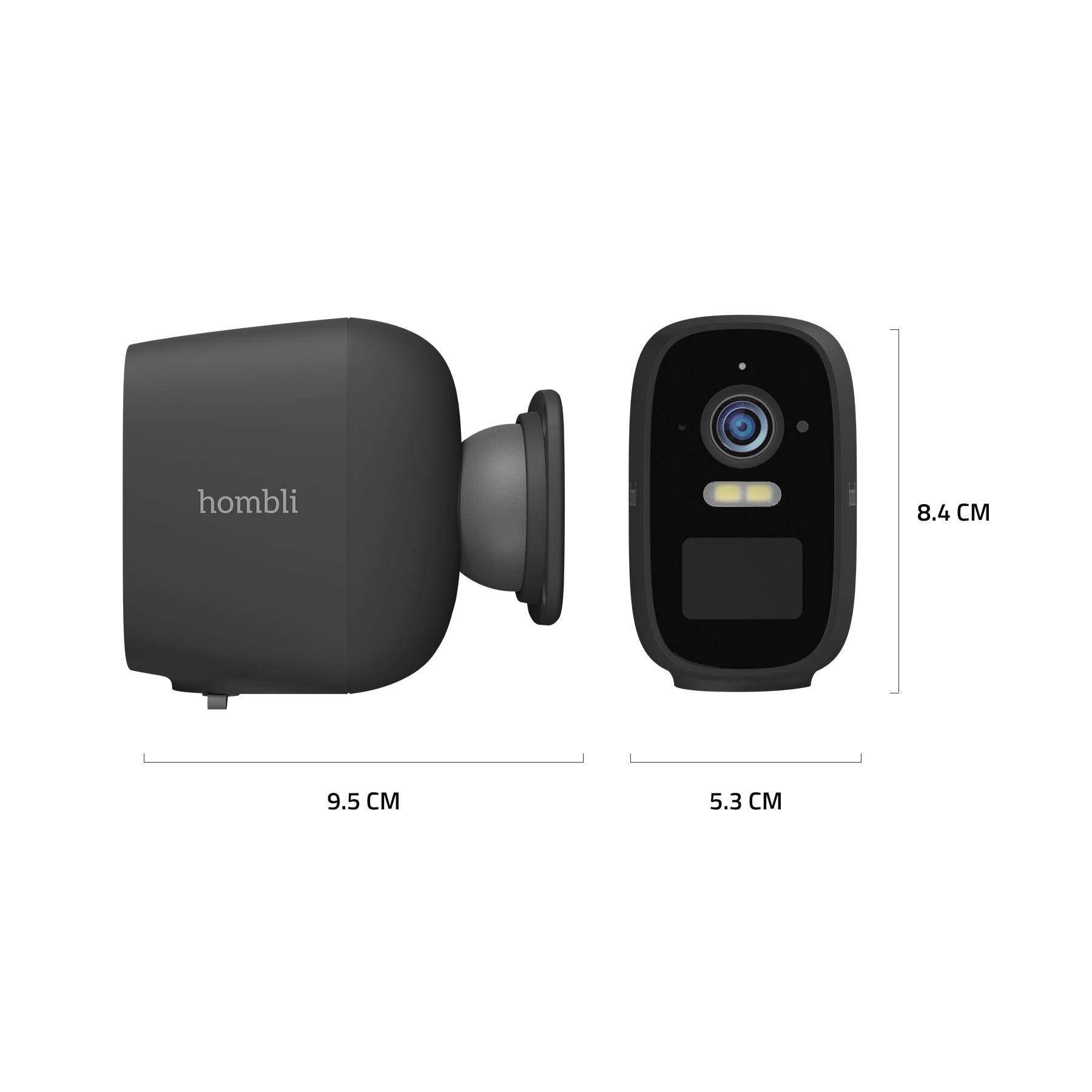 Hombli Überwachungskamera »smarte Batterie Kamera«, Außenbereich, 2K QHD, farbige Nachtsicht, integrierte Sirene und Flutlicht