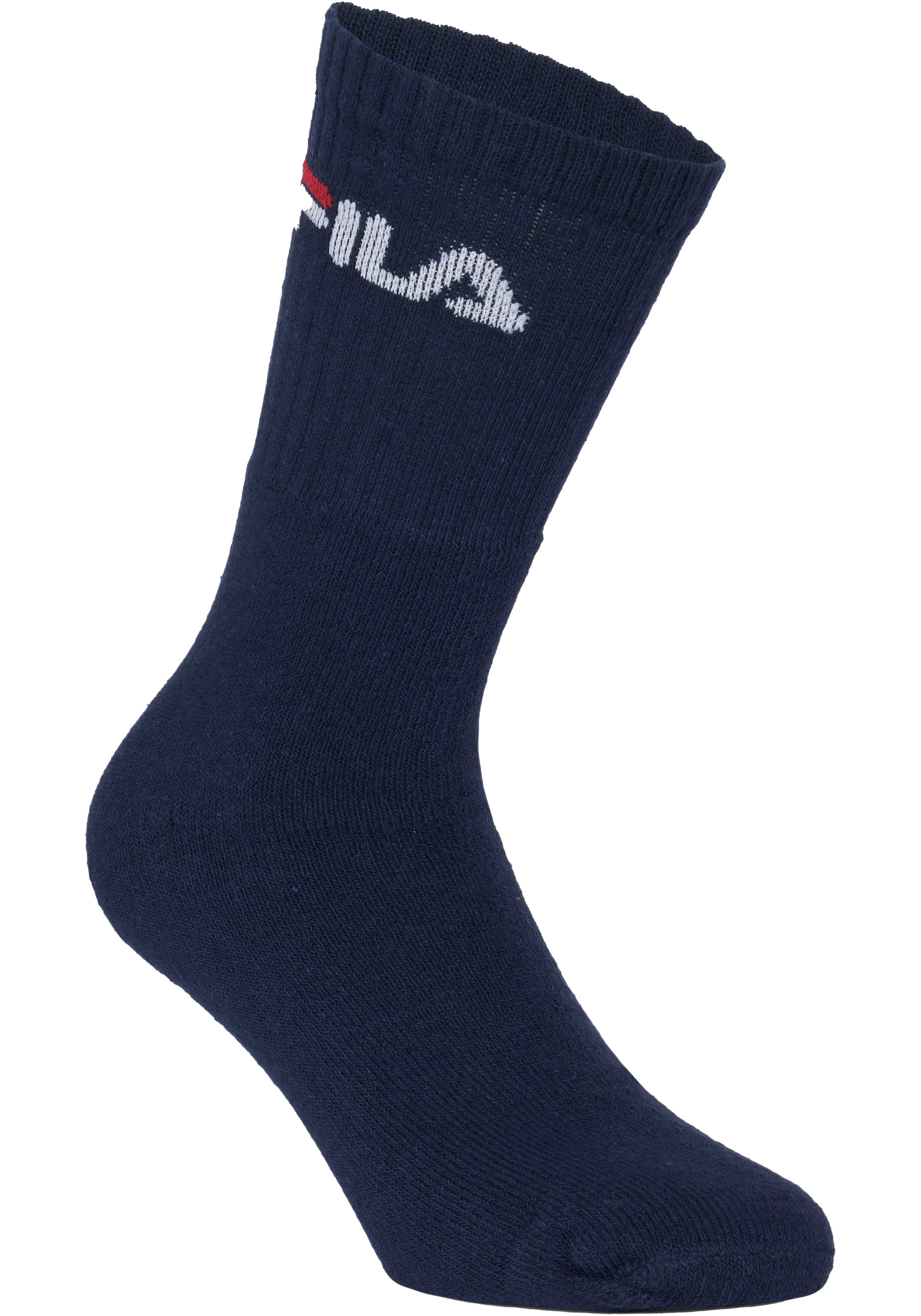 Fila Tennissocken »UNISEX CREW TENNIS FULL TERRY SOCKS«, (3 Paar), mit verstärkten Belastungszonen