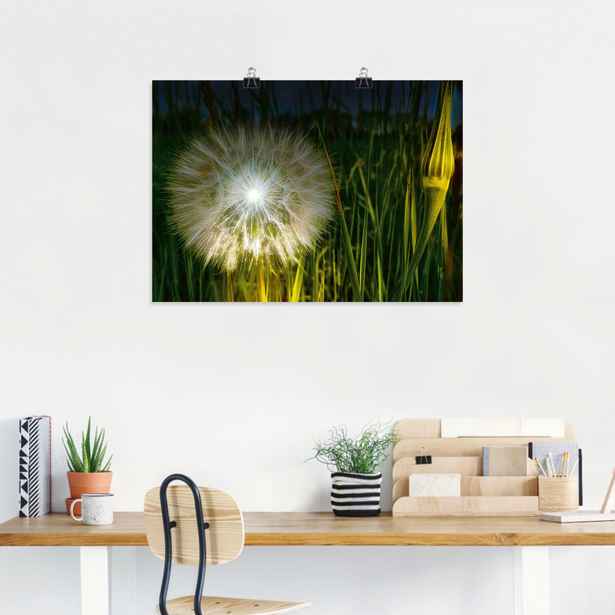 Artland Wandbild »Pusteblume Nachts beleuchtet.«, Blumenbilder, (1 St.), als Alubild, Leinwandbild, Wandaufkleber oder Poster in versch. Größen