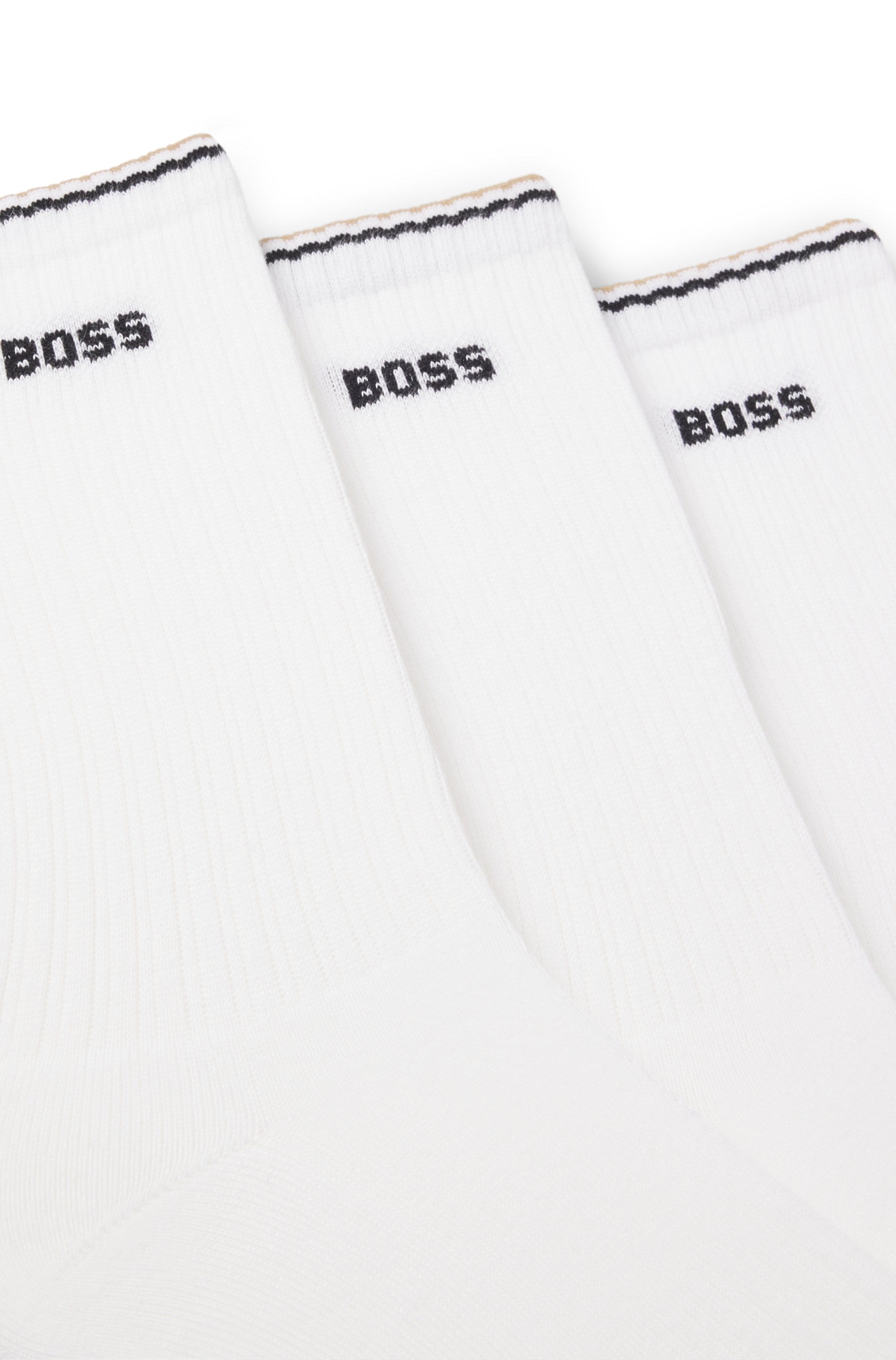 BOSS Socken »Rib Stripe« 3 Paar tlg. Rippstrick, verstärkte Fersen- und Zehenpartie
