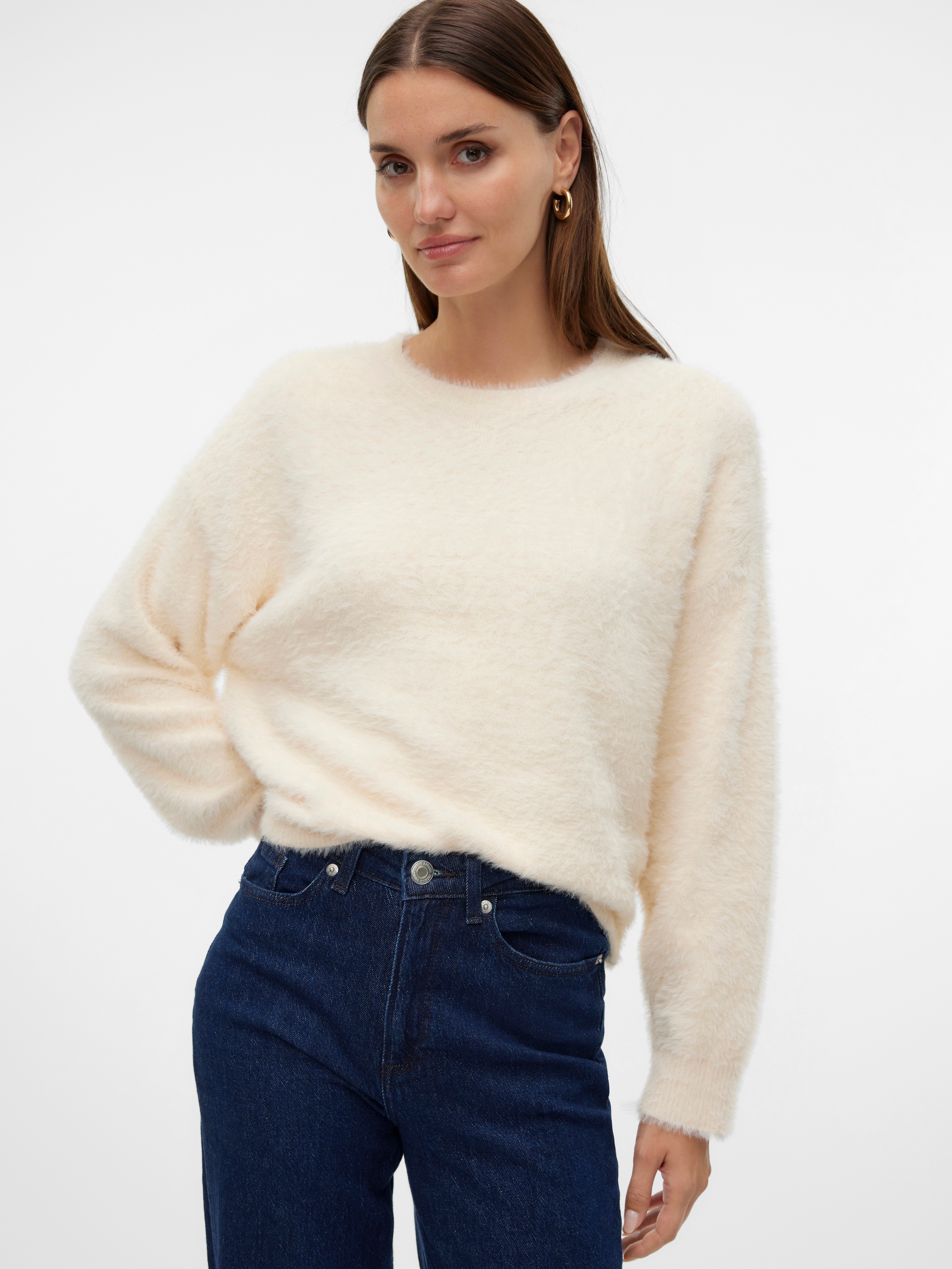 Vero Moda Rundhalspullover »VMALINA LS O-NECK BOXY PULLOVER BOO«