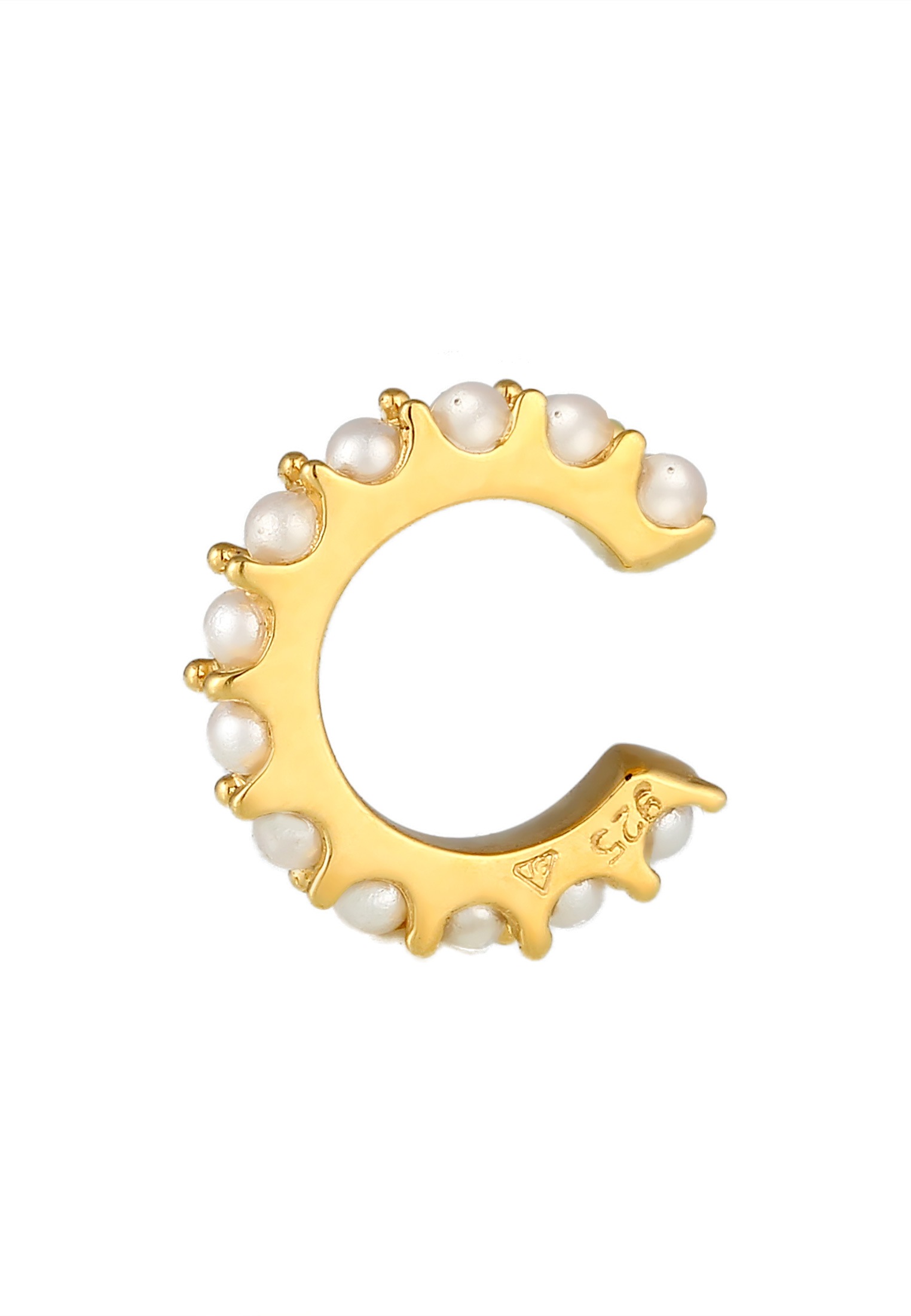 Elli Ohrklemme »Ohrringe Single Earcuff Perlen 925 Silber vergoldet«