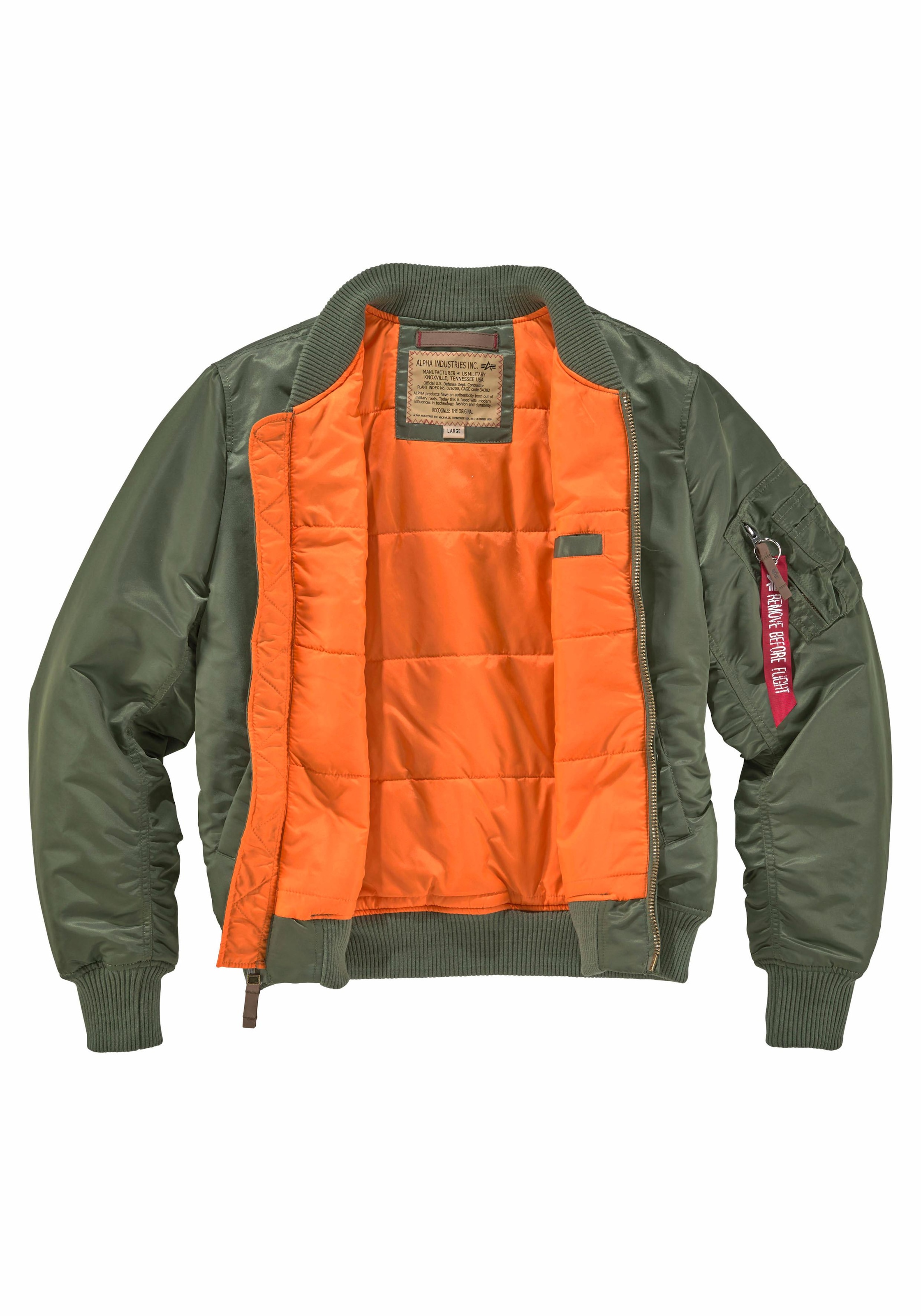 Alpha Industries Bomberjacke »MA-1 VF59 LONG«, ohne Kapuze, gefüttert