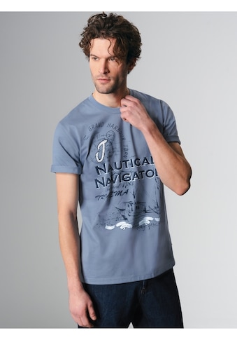 T-Shirt »TRIGEMA T-Shirt mit großem Printmotiv "Nautical Navigator"«, (1 tlg.)