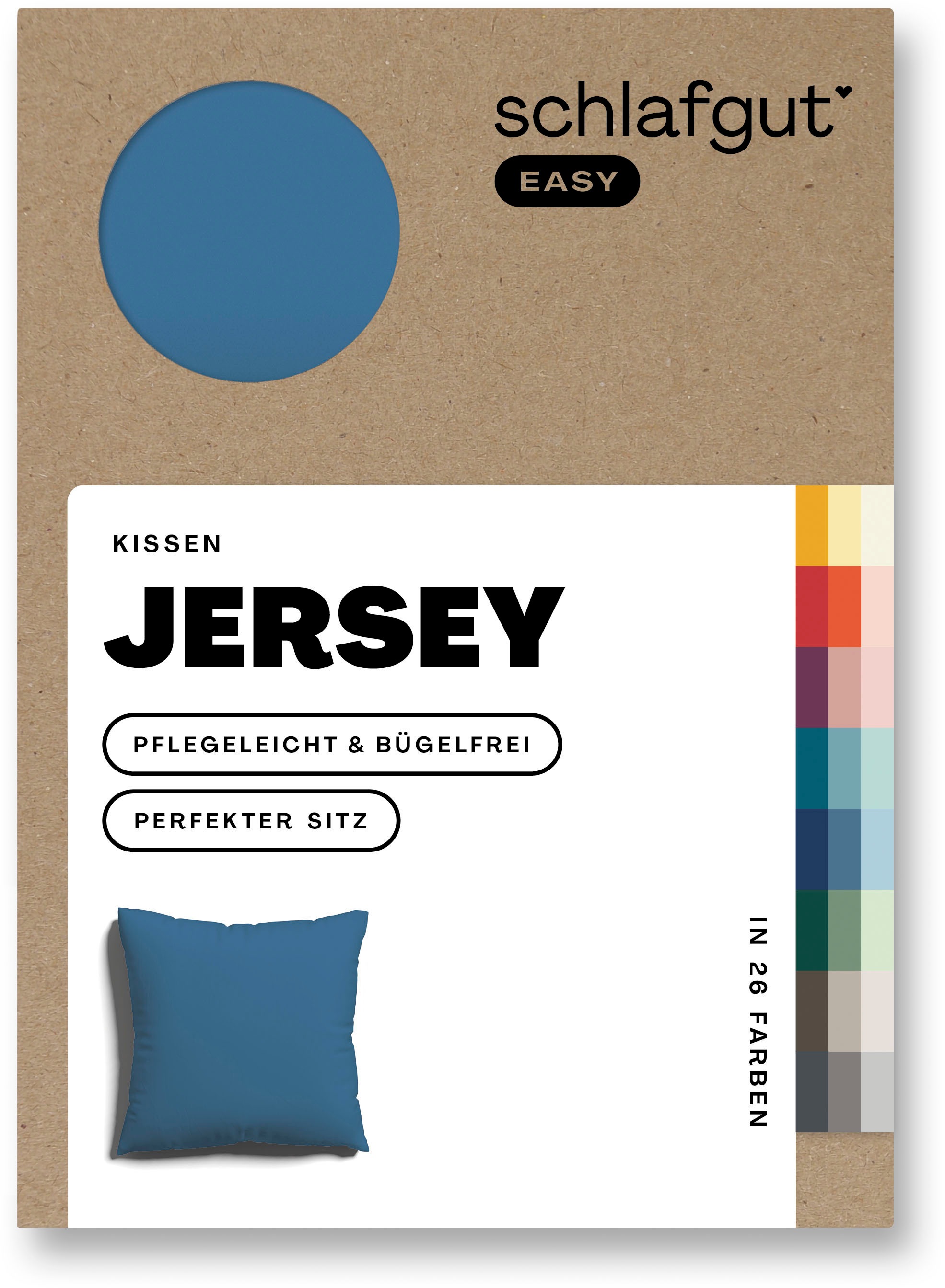 Schlafgut Kissenbezug »EASY JERSEY Kissenhülle 100% Baumwolle, weicher Edel-Jersey, bügelfrei« mit farblich angepasstem Reißverschluss, pflegeleicht, formstabil