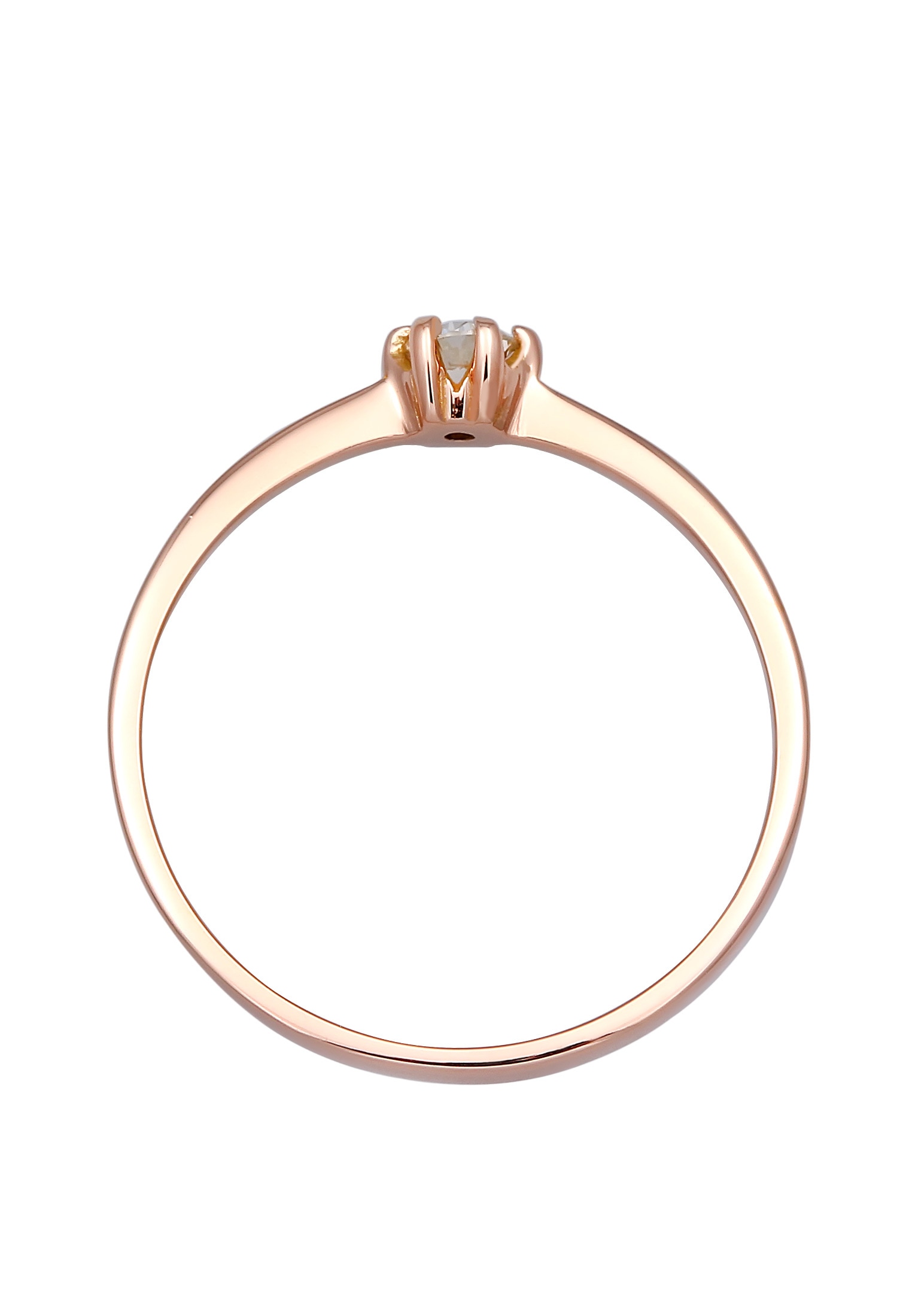 Elli DIAMONDS Diamantring »Ring Solitär Verlobung Diamant (0.11 ct.) 750 Roségold«