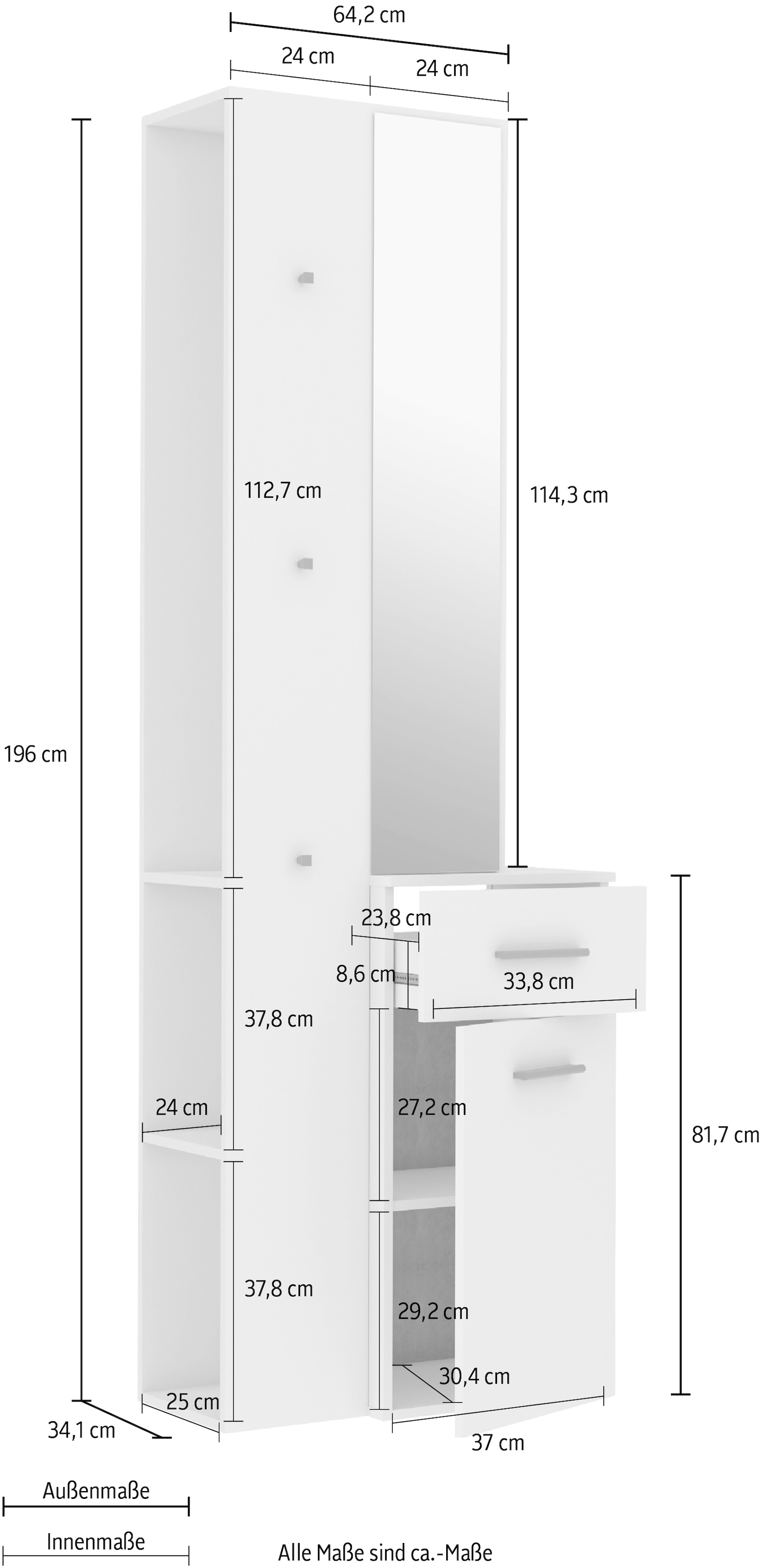 FORTE Garderobenschrank »Lothal«, Breite 64,2 cm