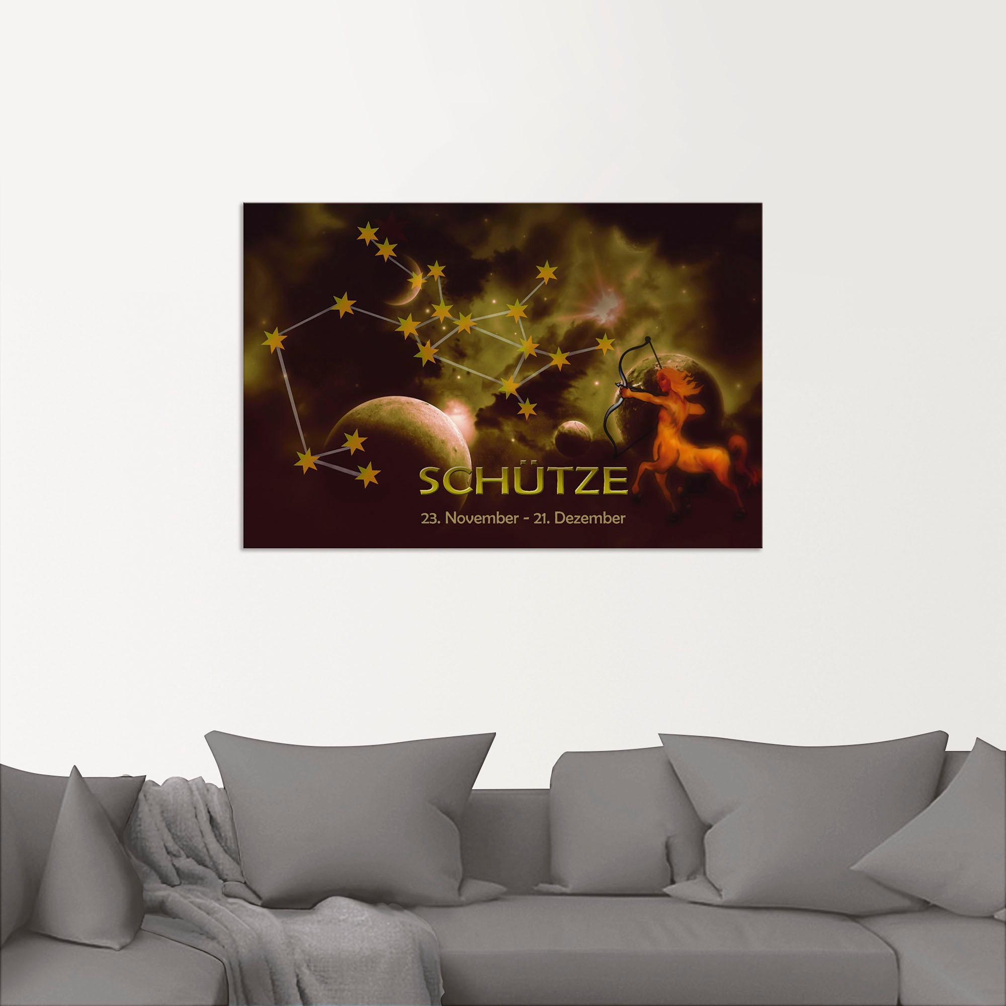 Artland Wandbild »Sternzeichen - Schütze«, Bilder von Sternzeichen, (1 St.), als Alubild, Outdoorbild, Poster in verschied. Größen