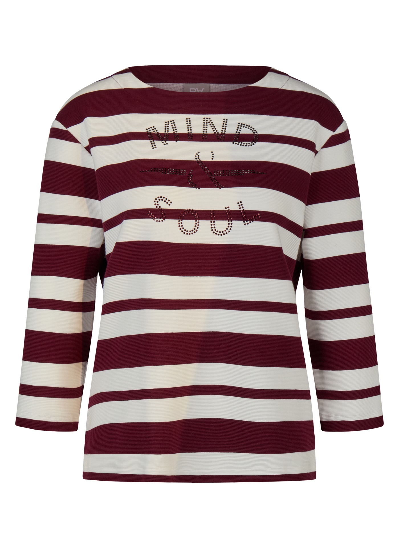Rabe 3/4-Arm-Shirt im Streifen-Design und mit Glitzersteinen