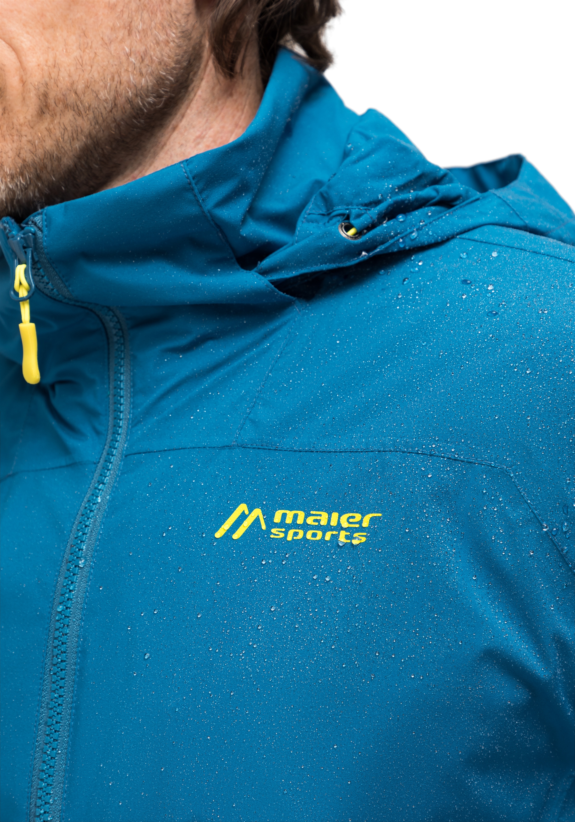 Maier Sports Outdoorjacke »Metor rec M«, Herren Regenjacke wasserdicht mit Kapuze, 2 Taschen außen, Innentasche