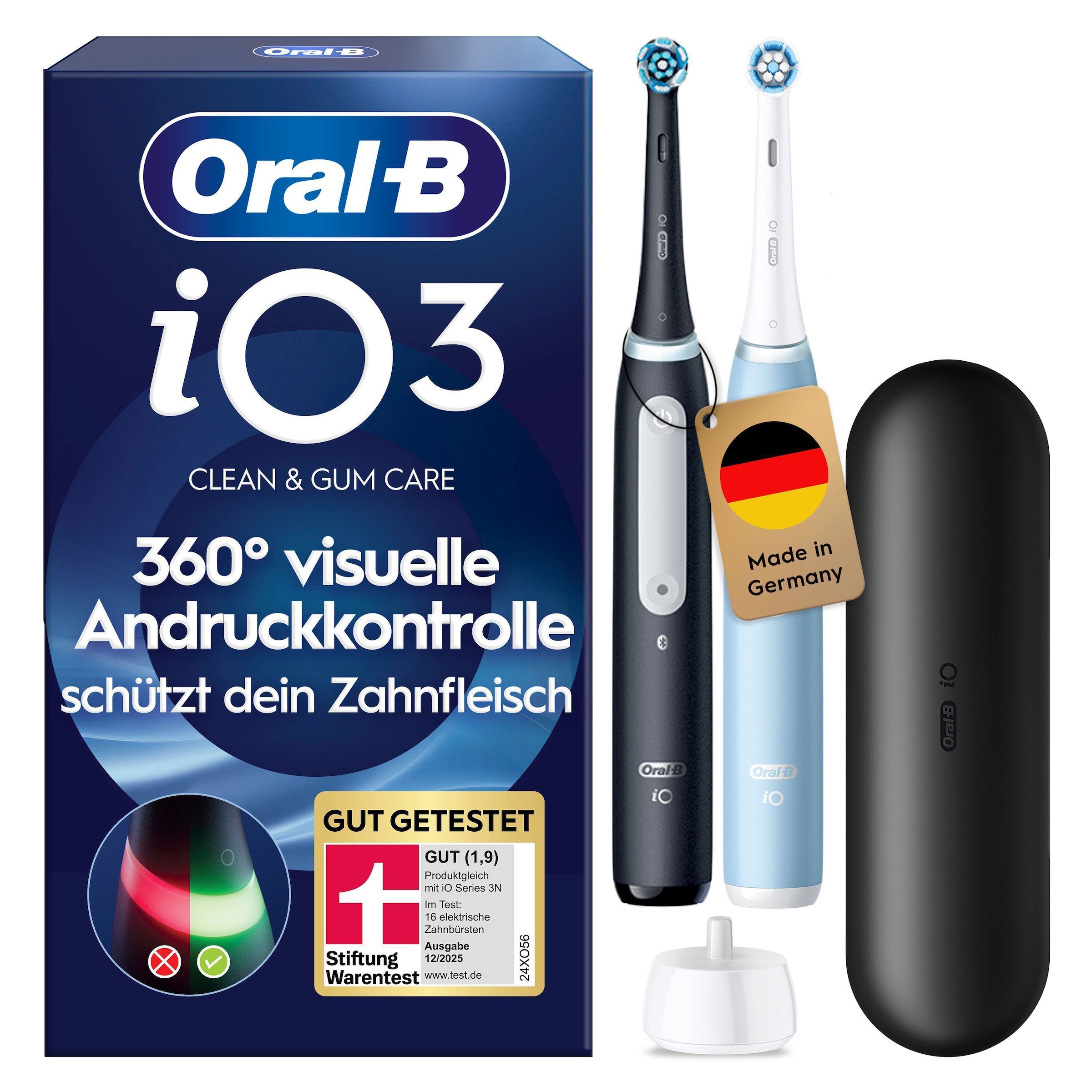 Oral-B Elektrische Zahnbürste »iO Series 3 Doppelpack« 2 Stk. Aufsteckbürsten Magnet-Technologie