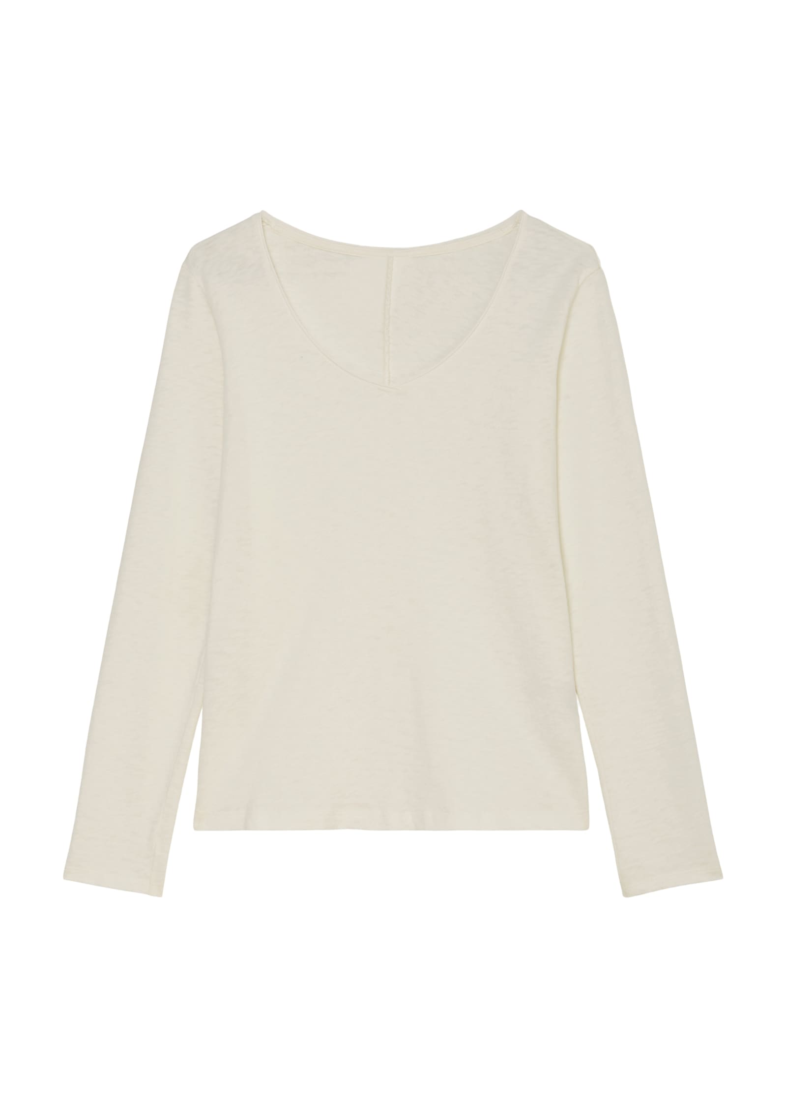 Marc O'Polo DENIM Langarmshirt mit Rollkante am V-Ausschnitt