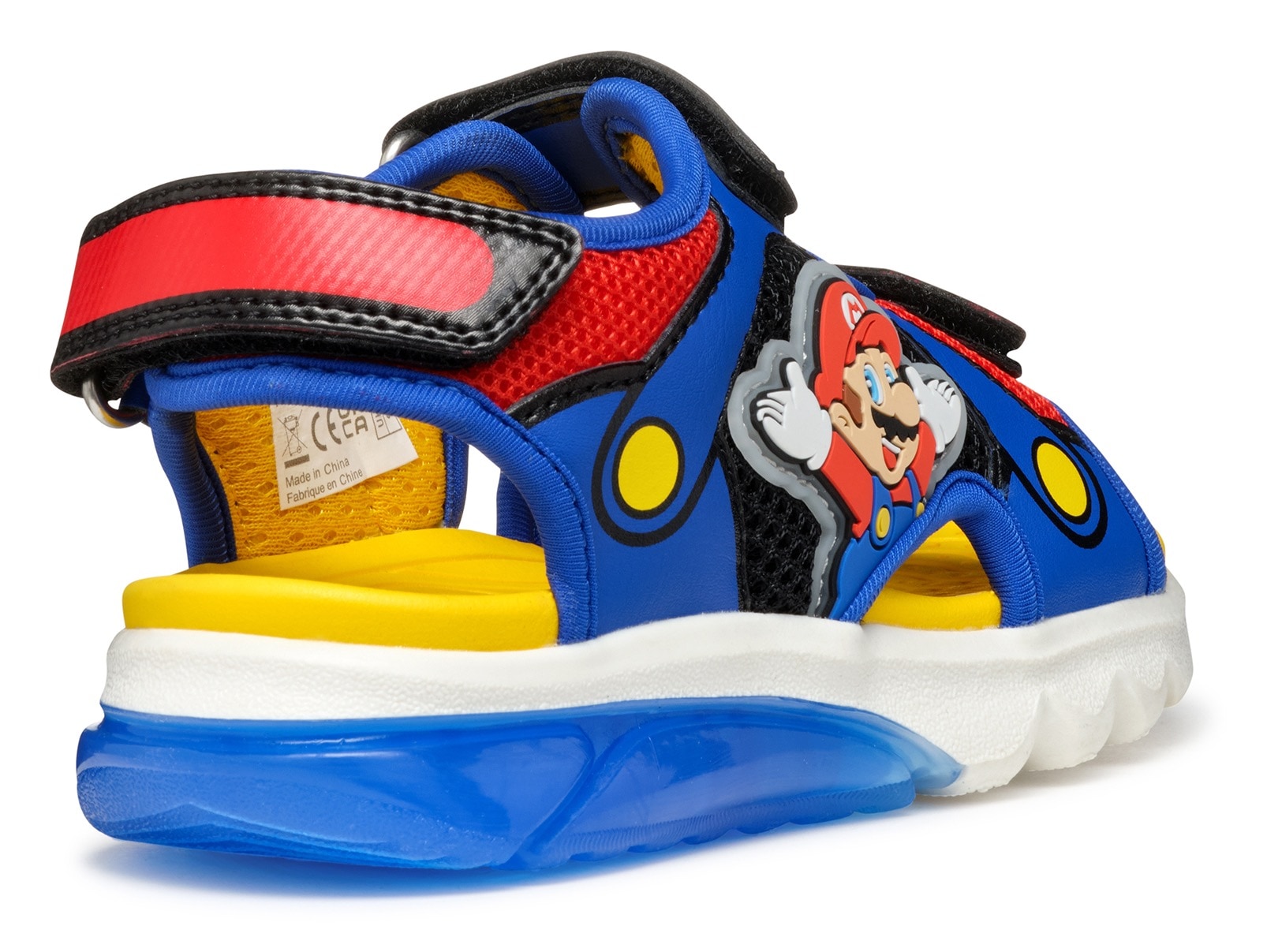 Geox Sandale »J SANDAL CIBERDRON B Blinkschuh«, Klettschuh in buntem Design mit Super Mario Motiv und Blinkfunktion