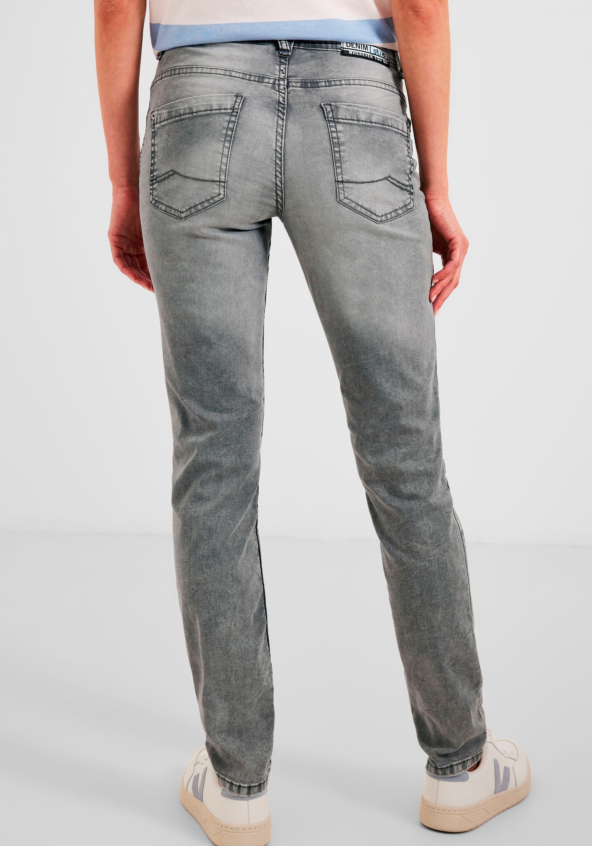 Cecil Slim-fit-Jeans und Scarlett Teilungsnähten mit »Style bei NOS Zier- Grey«, dezenten OTTO